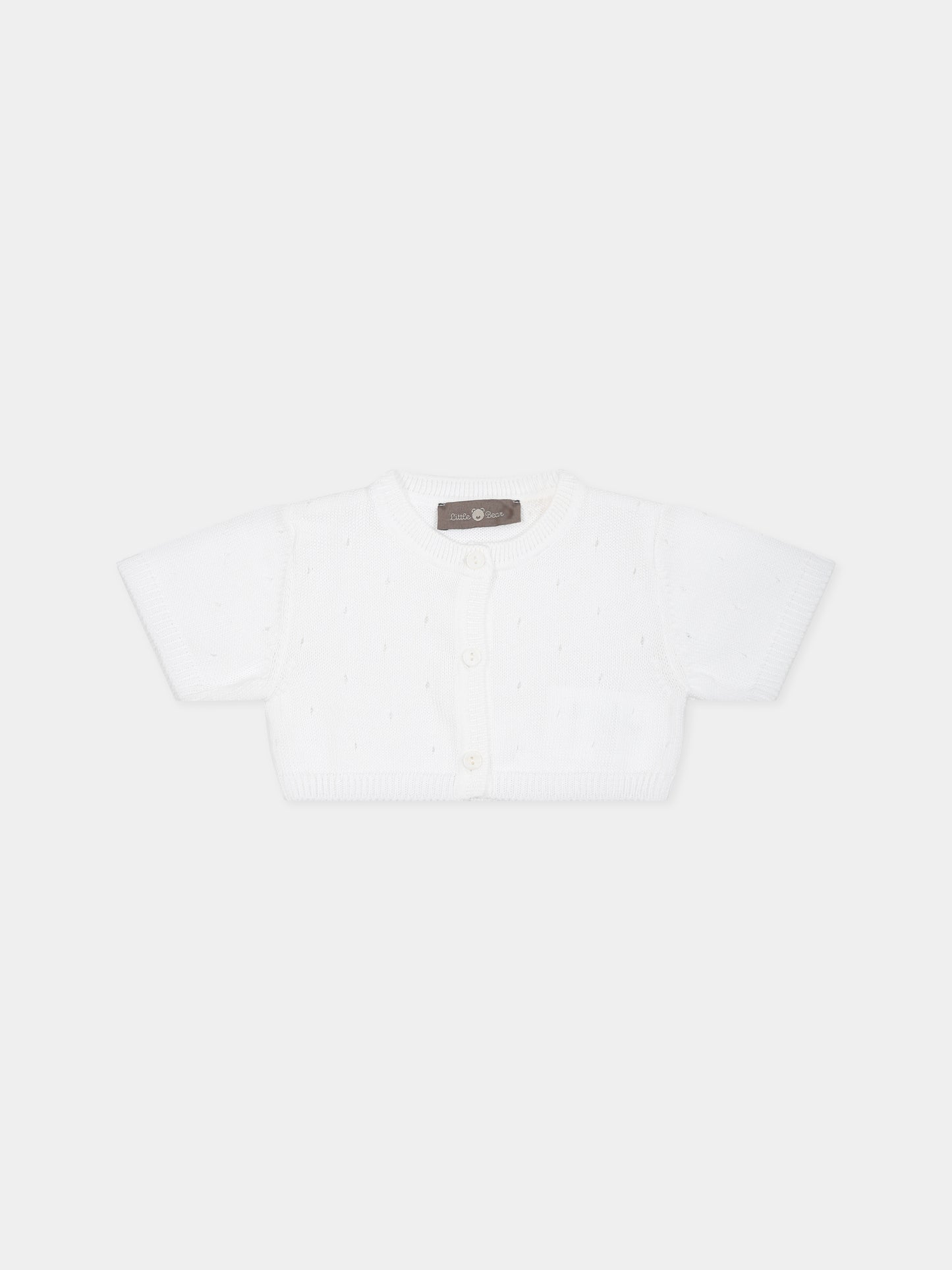 Cardigan bianco per neonata,Little Bear,6163 BIANCO