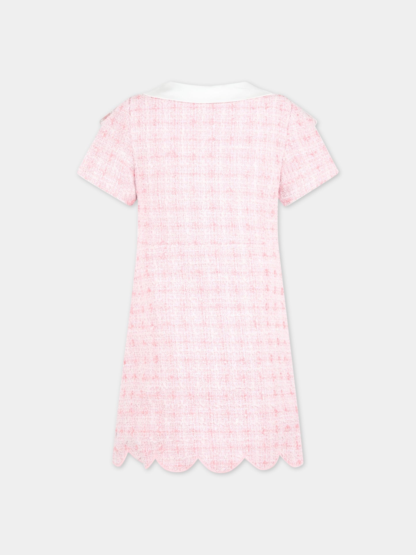 Vestito rosa per bambina con dettagli in pizzo,Self-portrait,RS23 714S P 22458527