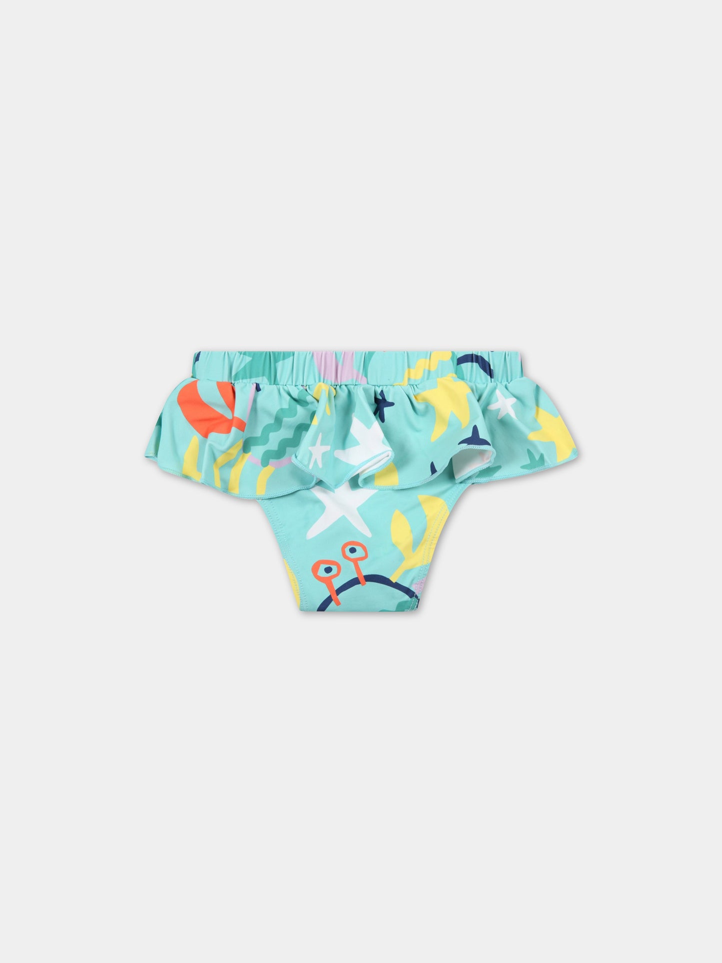 Slip celeste da bango per neonata con disegni,Stella Mccartney Kids,8QCHK9 Z0157 607MC