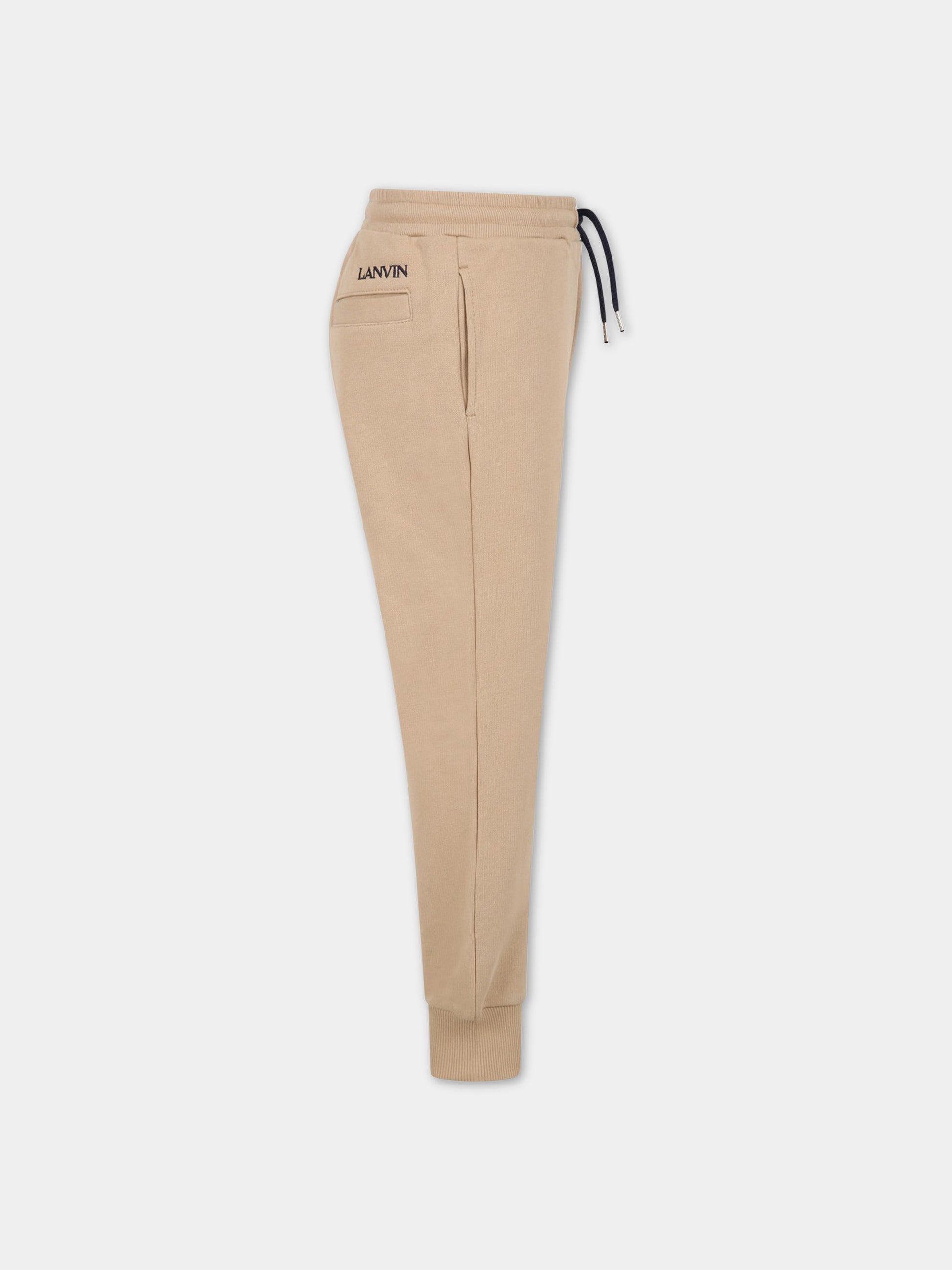 Pantalone beige da tuta per bambino con logo,Lanvin Petite,N24055 23B
