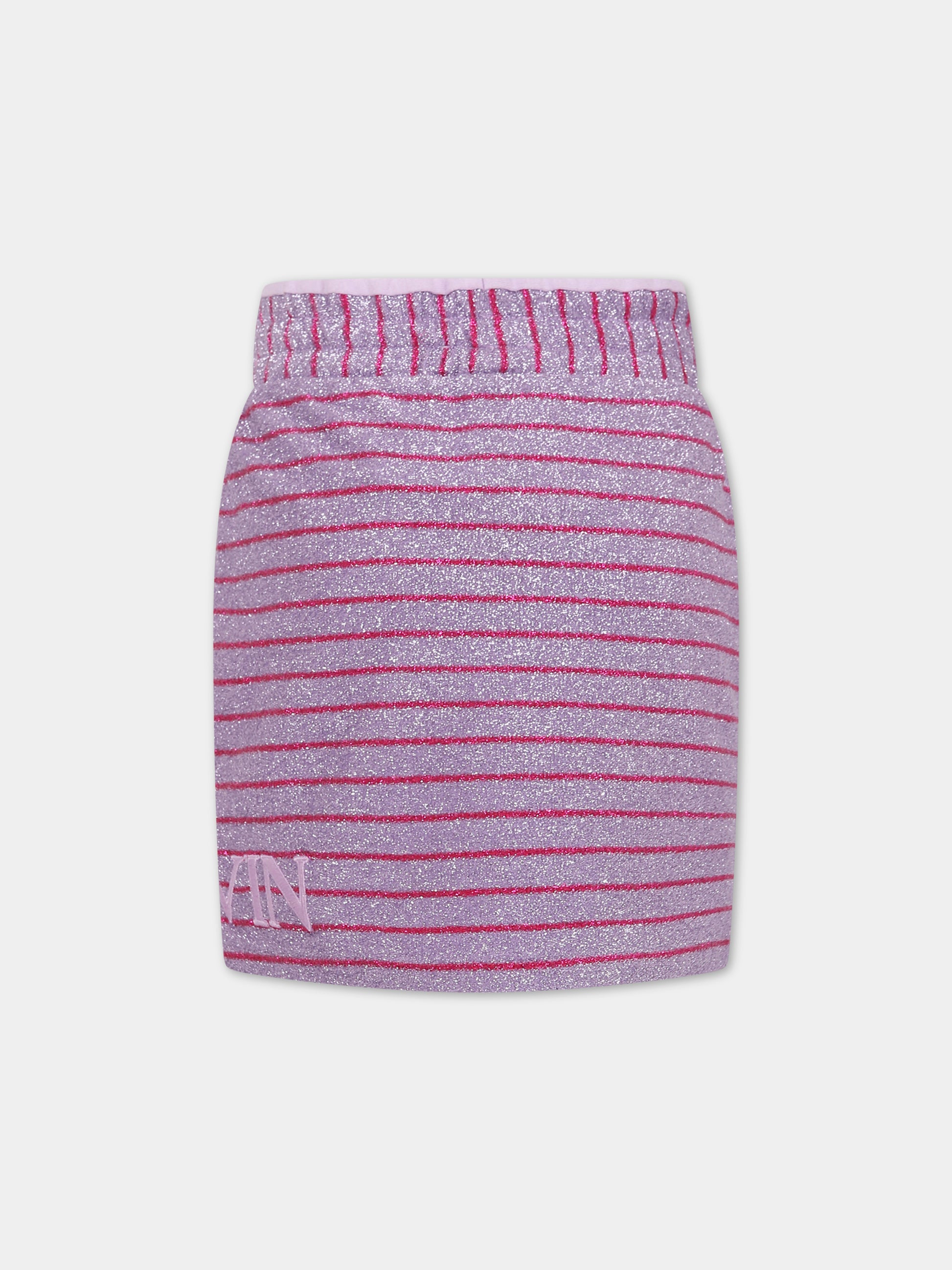 Gonna viola per bambina con logo,Lanvin Petite,N13022 933