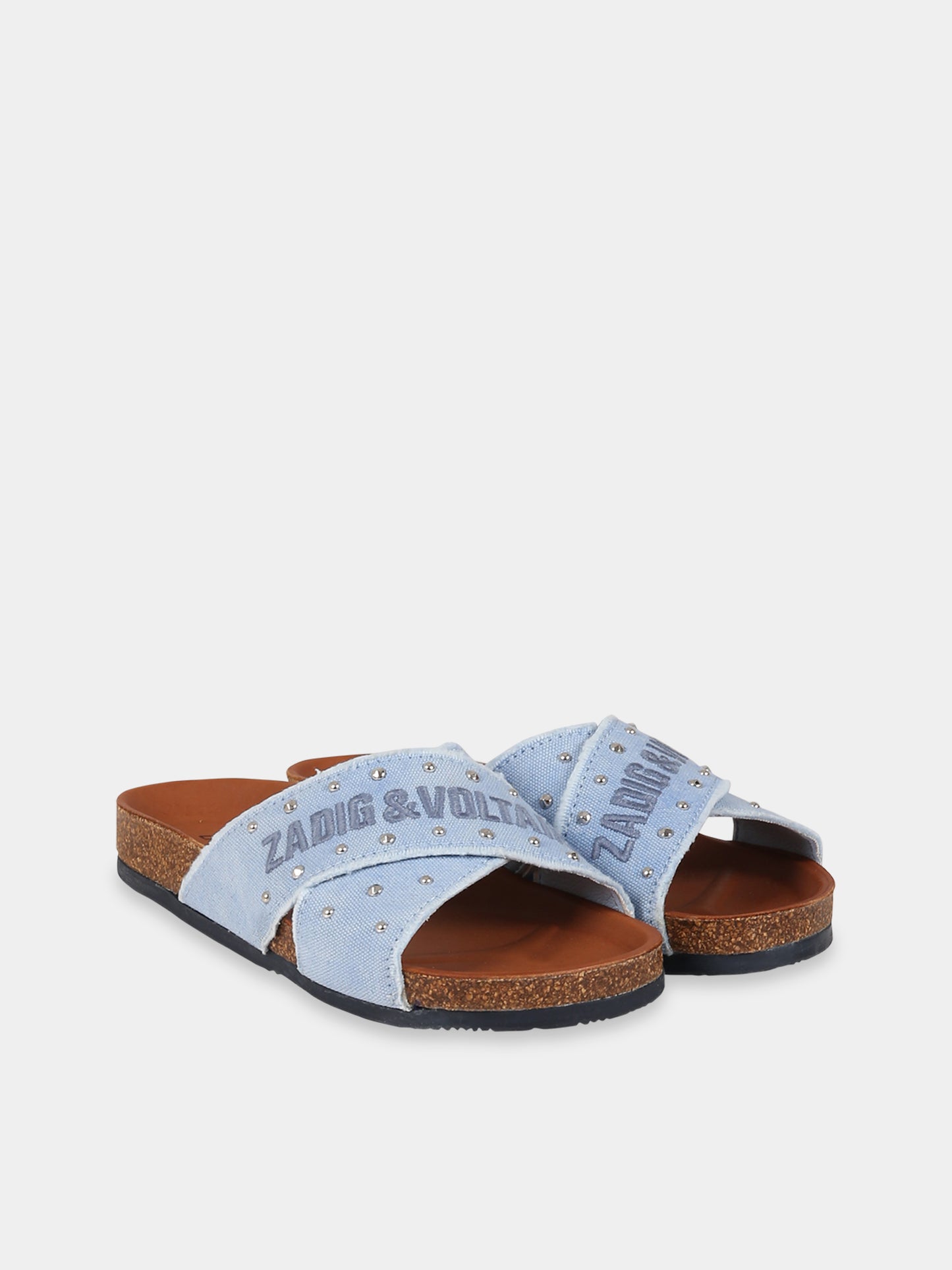 Sandali blu per bambina con logo,Zadig & Voltaire Kids,X19042 Z27
