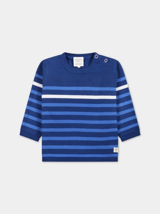 Maglione blu per neonato con logo,Carrement Beau,Y05228 830