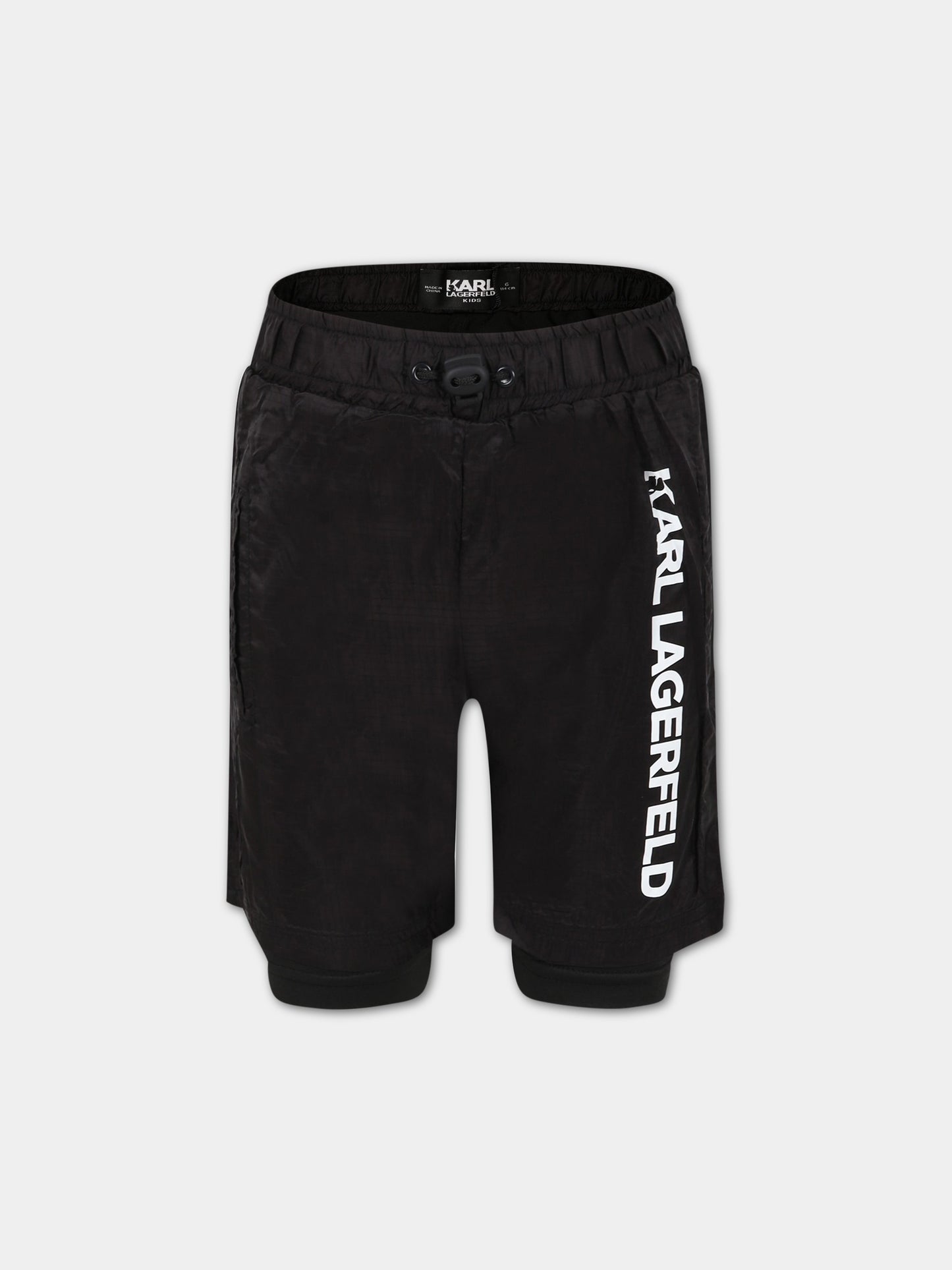 Boxer-mare nero per bambino con logo,Karl Lagerfeld Kids,Z24150 09B
