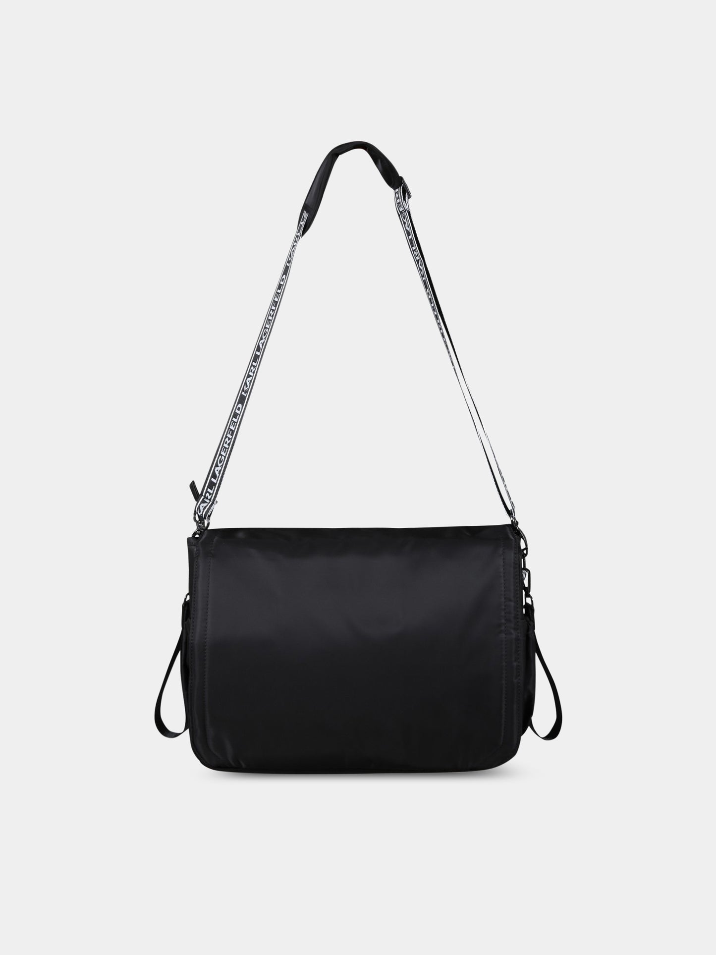 Borsa-mamma nera per neonata con Karl e Choupette,Karl Lagerfeld Kids,Z90045 09B