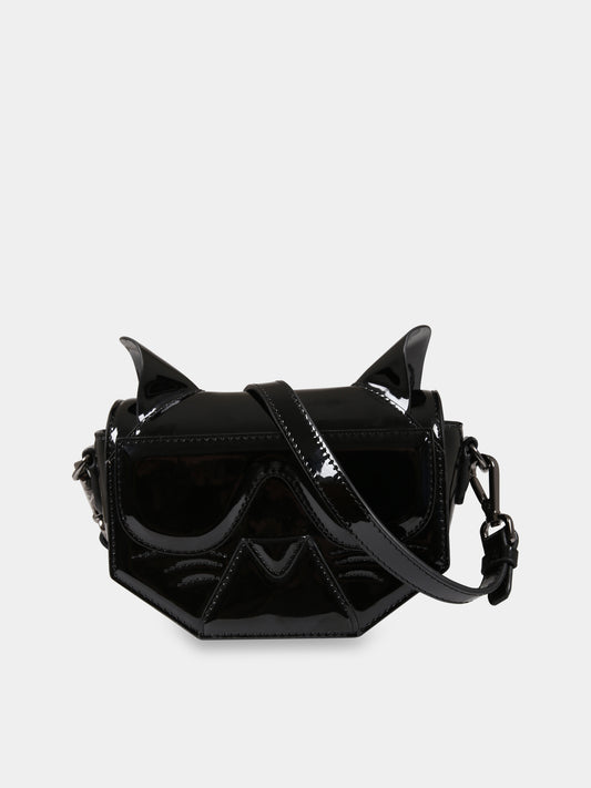 Borsa nera per bambina con logo,Karl Lagerfeld Kids,Z10155 09B