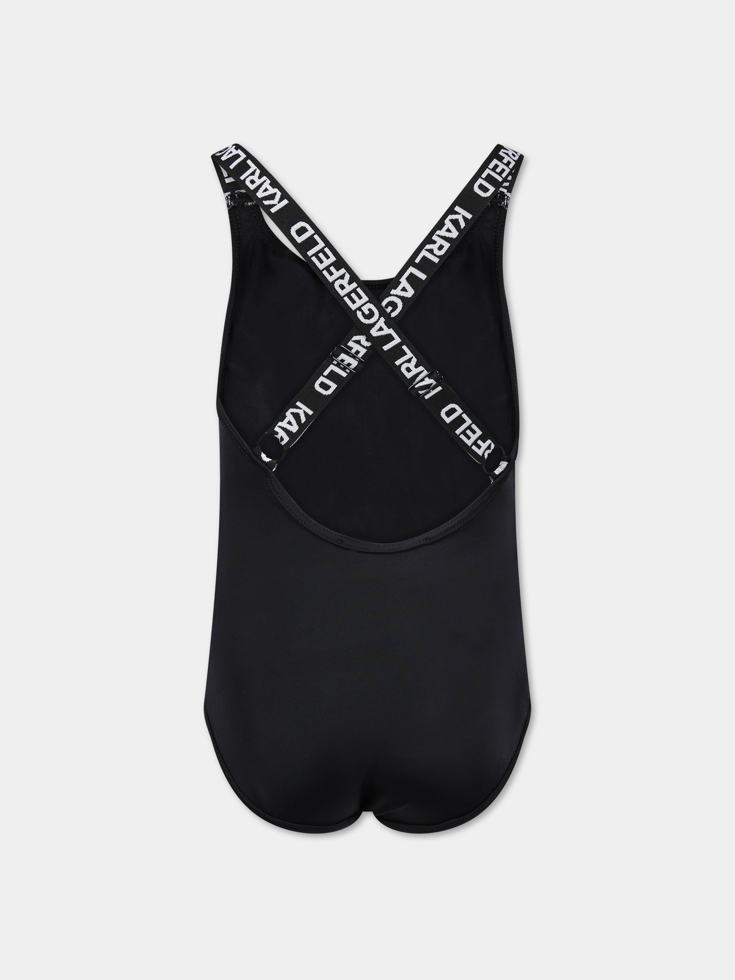 Costume nero per bambina con logo,Karl Lagerfeld Kids,Z10161 09B
