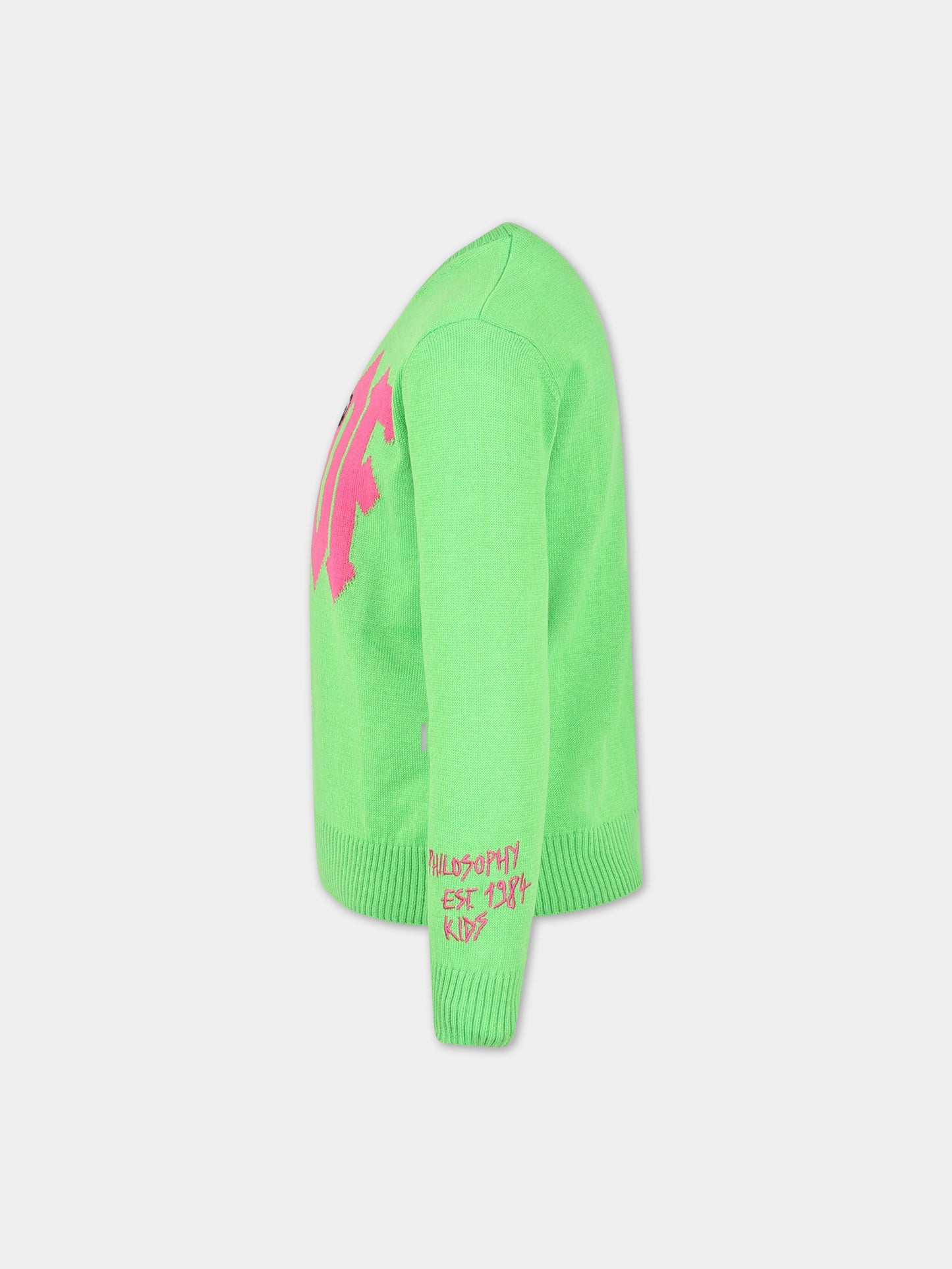 Maglione verde per bambina con snoopy,Philosophy,PJMA86C FL209 1010