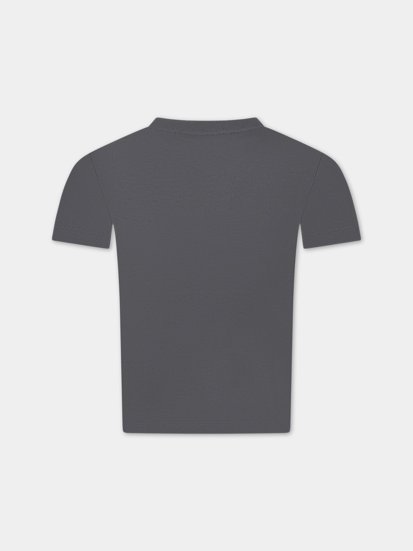 T-shirt grigia per bambina con dettaglio logo,Philosophy,PJTS127 JE138 5044