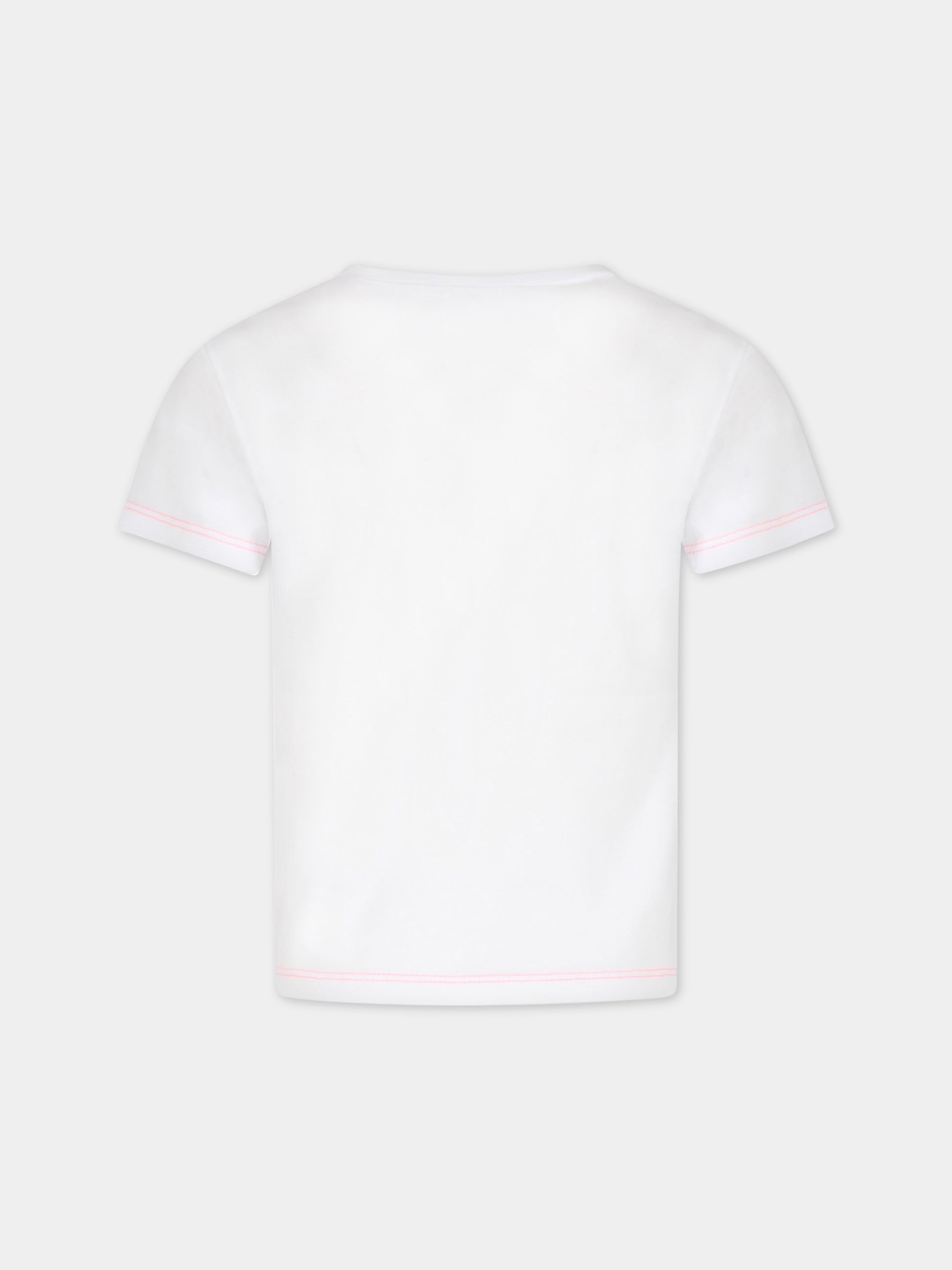 T-shirt bianca per bambina con farfalla,Billieblush,U15B09 10P