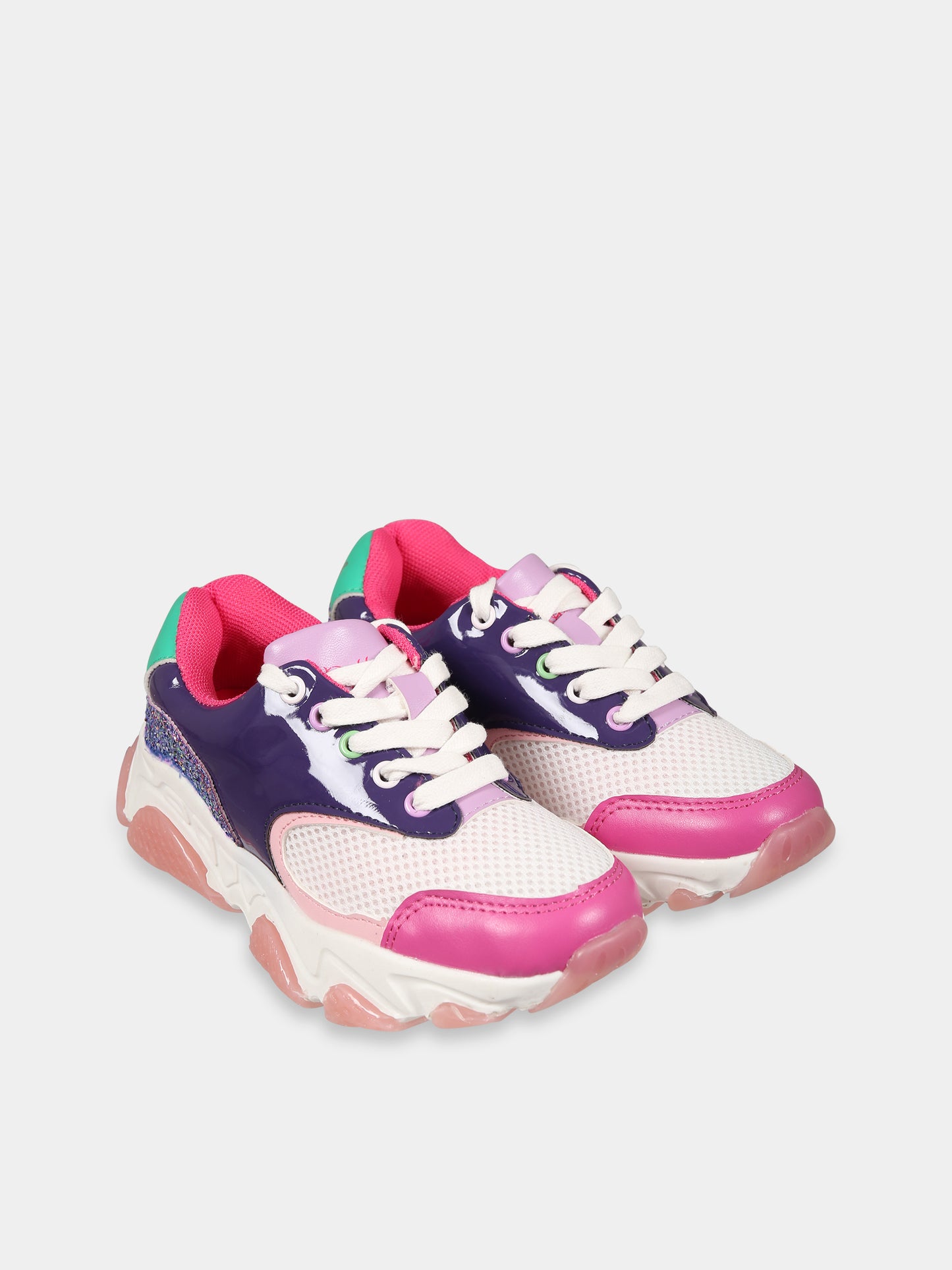 Sneakers mulricolor per bambina con logo,Billieblush,U19360 Z41