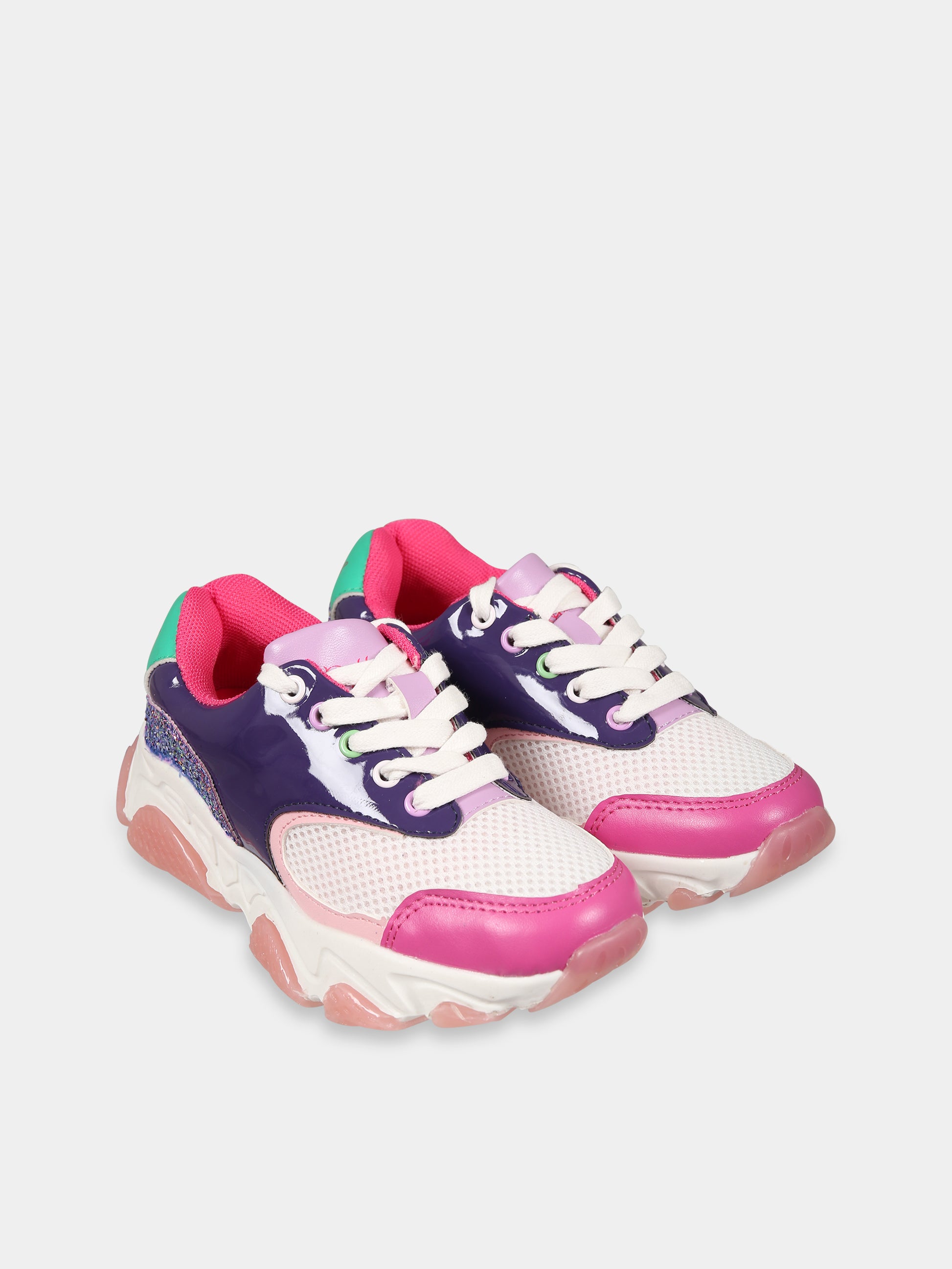 Sneakers mulricolor per bambina con logo,Billieblush,U19360 Z41