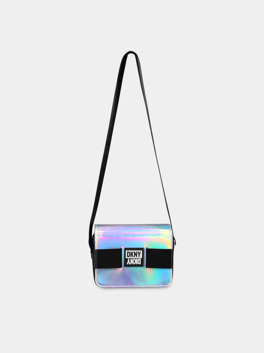 Borsa nera per bambina con logo,Dkny,D30560 111