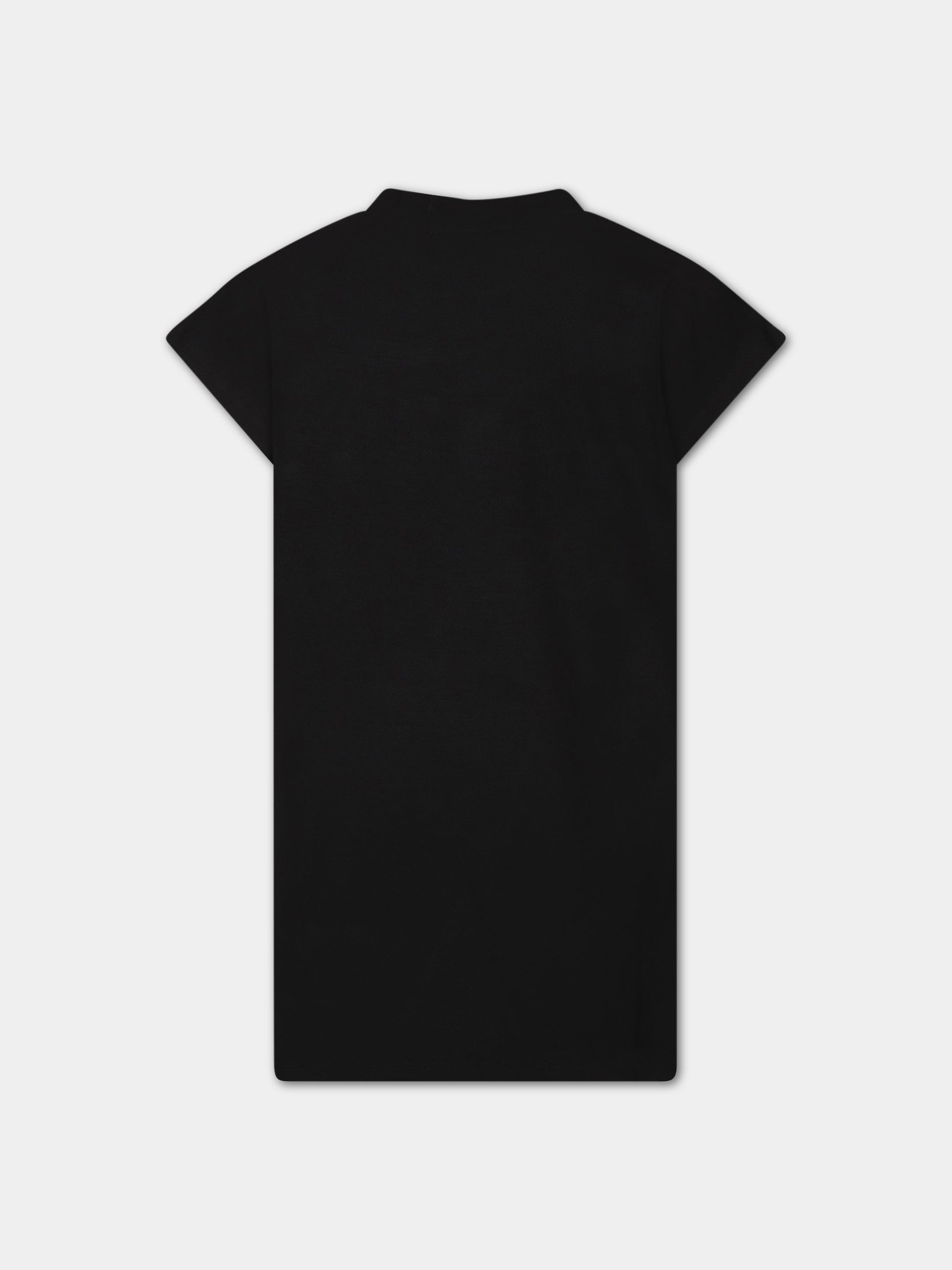 Vestito nero per bambina con logo,Dkny,D32863 09B