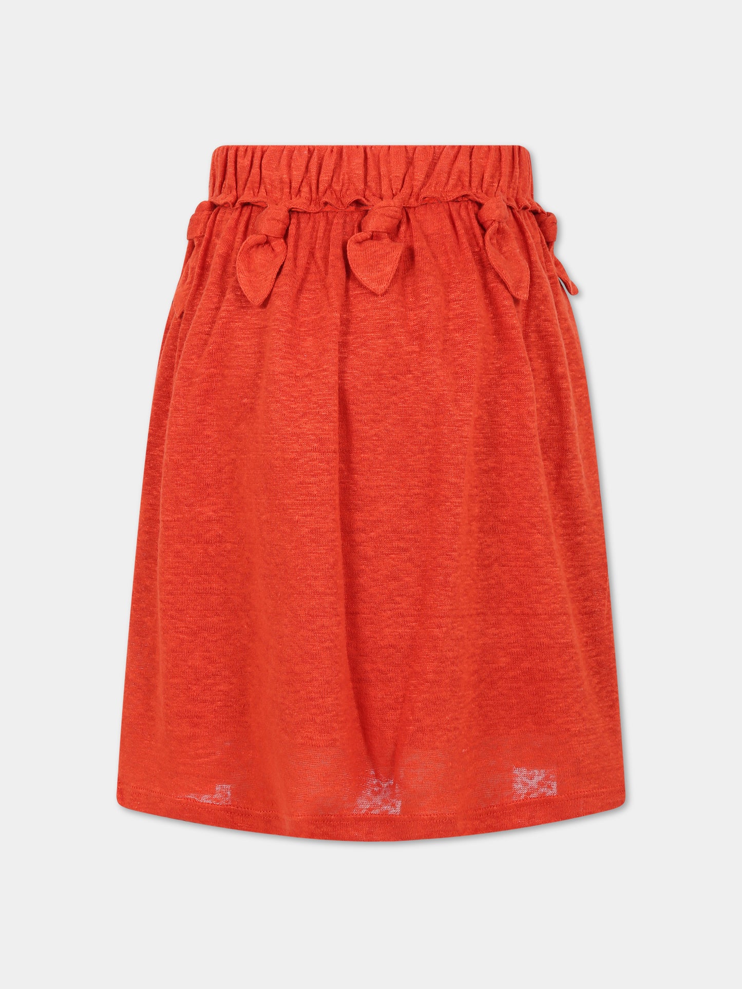 Gonna arancione per bambina con nodi,Chloé Kids,C13284 421