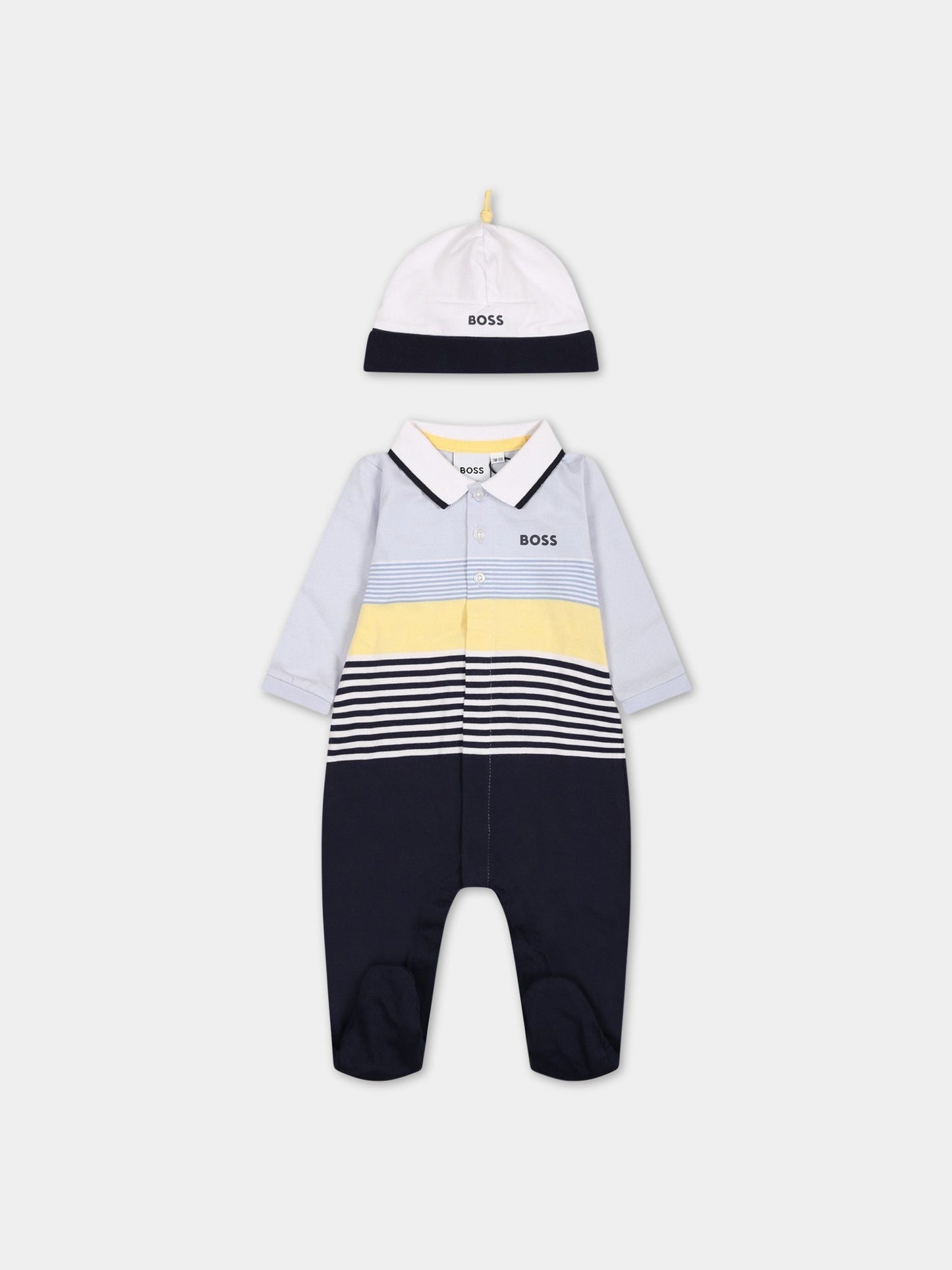 Multicolor set for baby boy with logo,Boss,J98414 771