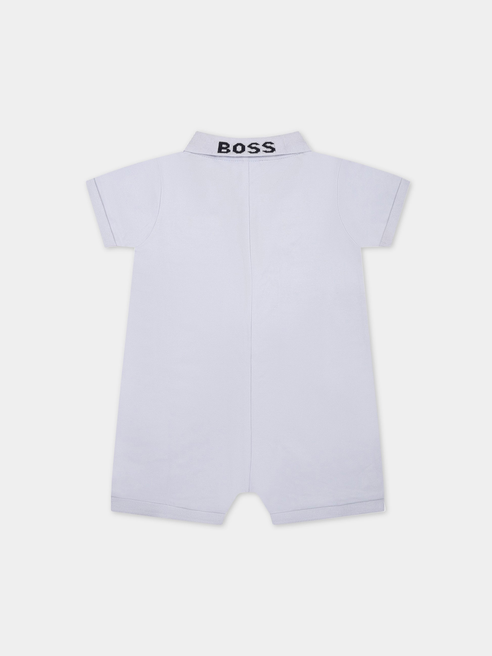 Pagliaccetto celeste per neonato con logo,Boss,J94339 771
