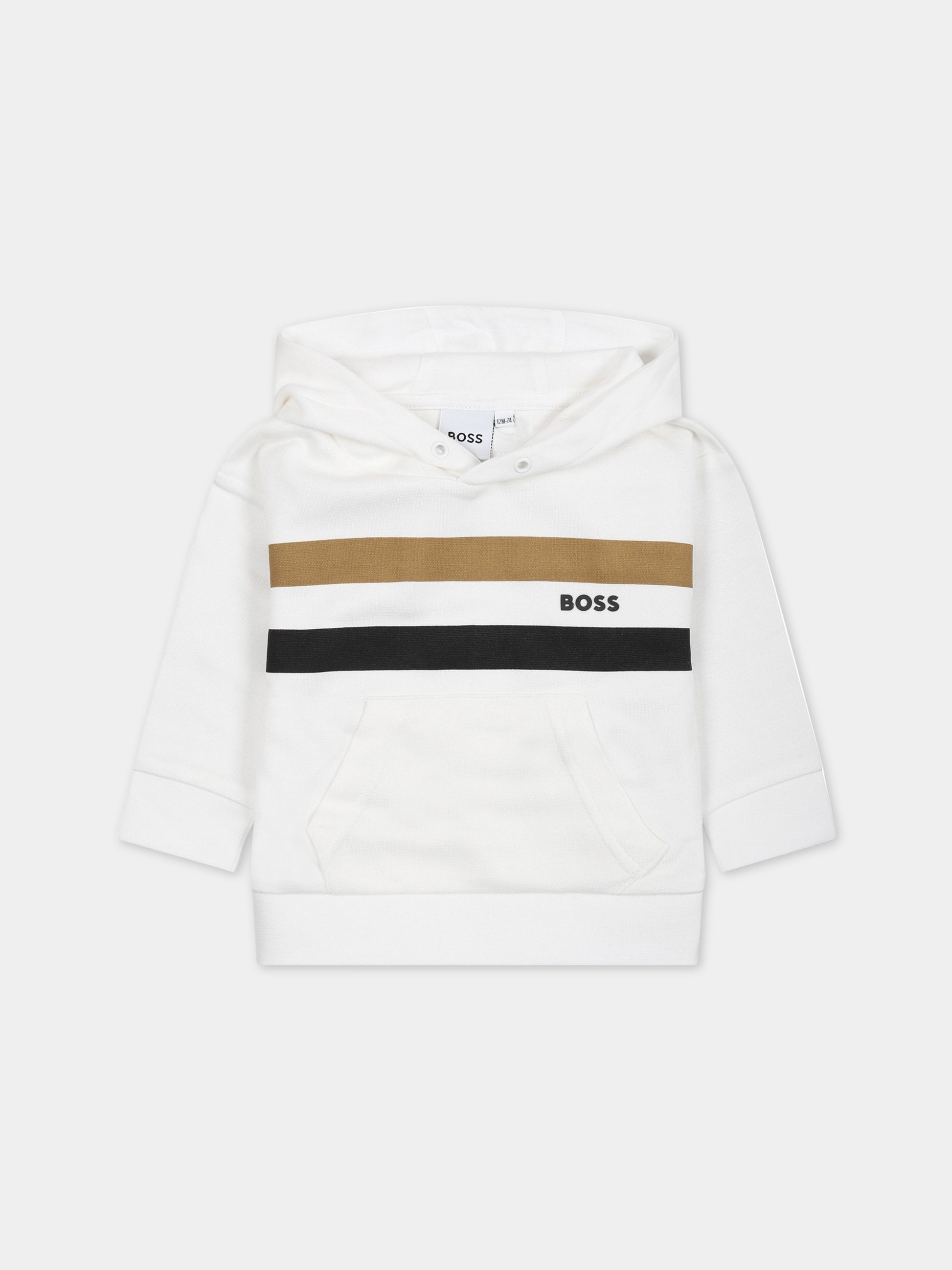 Felapa bianca per neonato con logo,Boss,J05998 10P