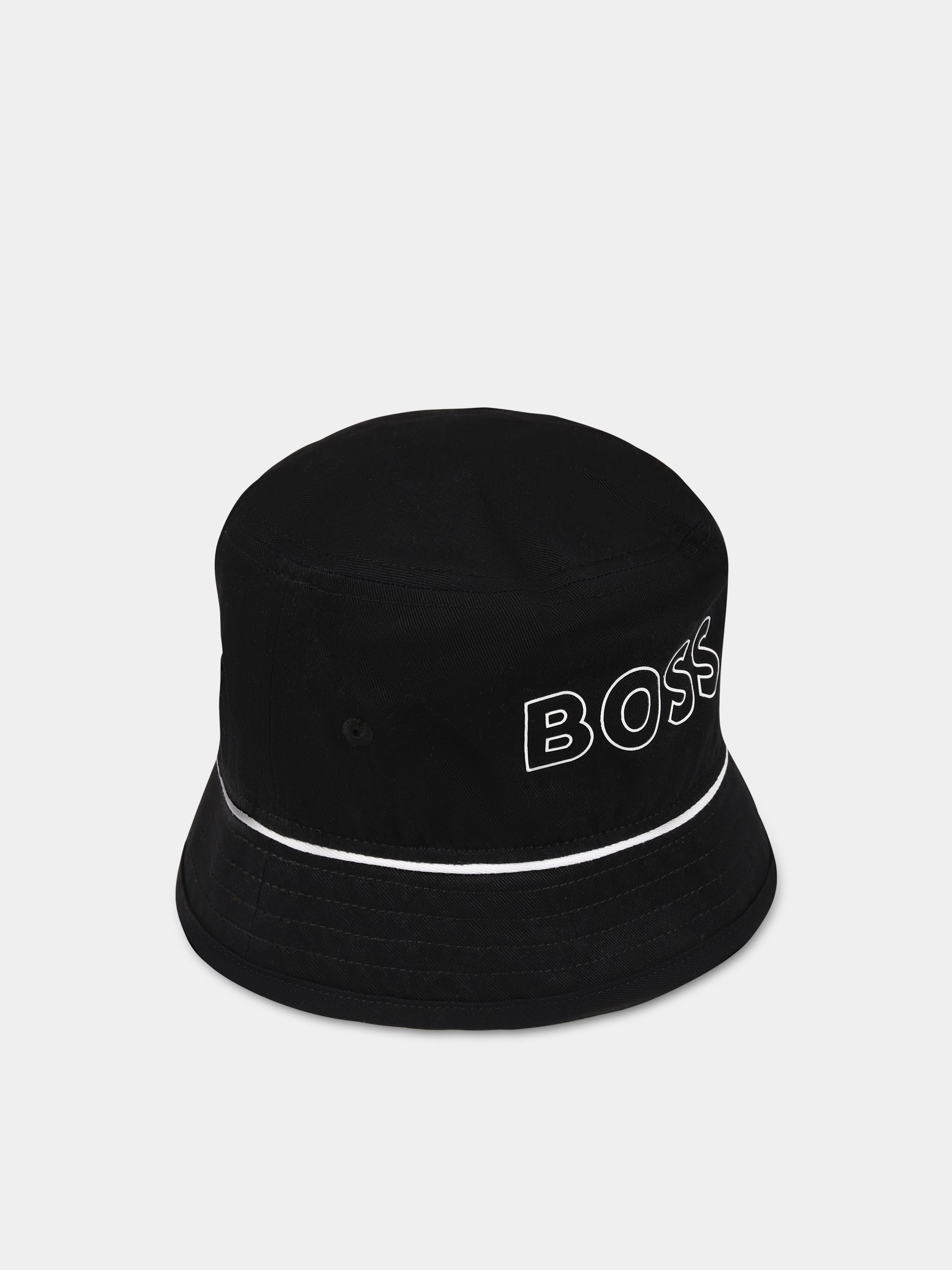 Cloche nera per neonato con logo,Boss,J01143 09B