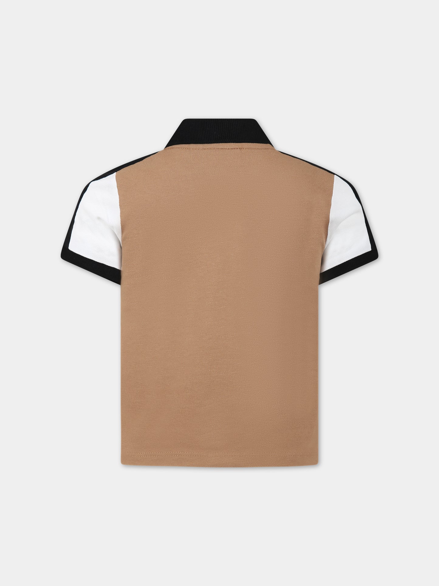 Polo marrone per bambino con logo,Boss,J25O33 269