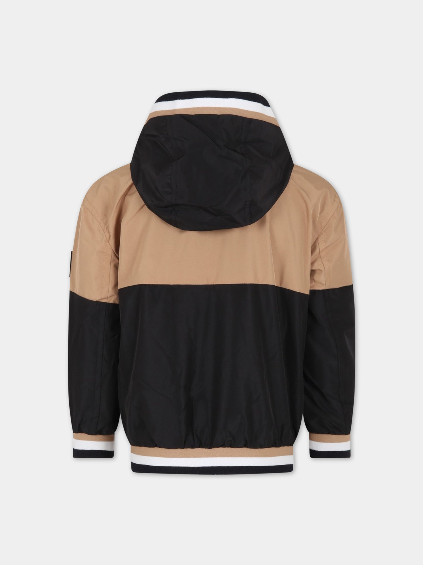 Giacca multicolor a vento per bambino con patch logato,Boss,J26497 09B