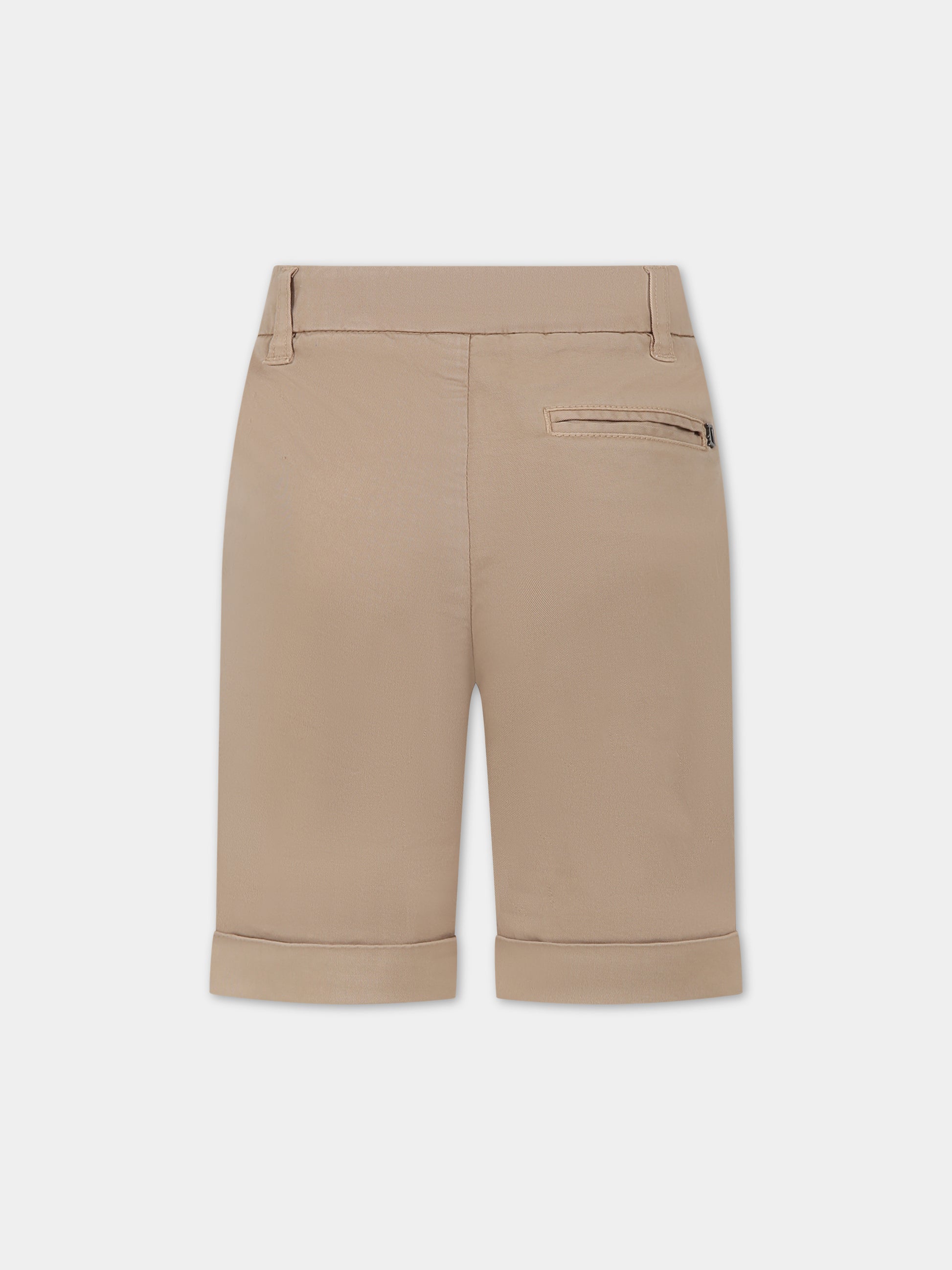 Shorts beige per bambino con logo,Dondup Kids,DMBE52 CE234 6006