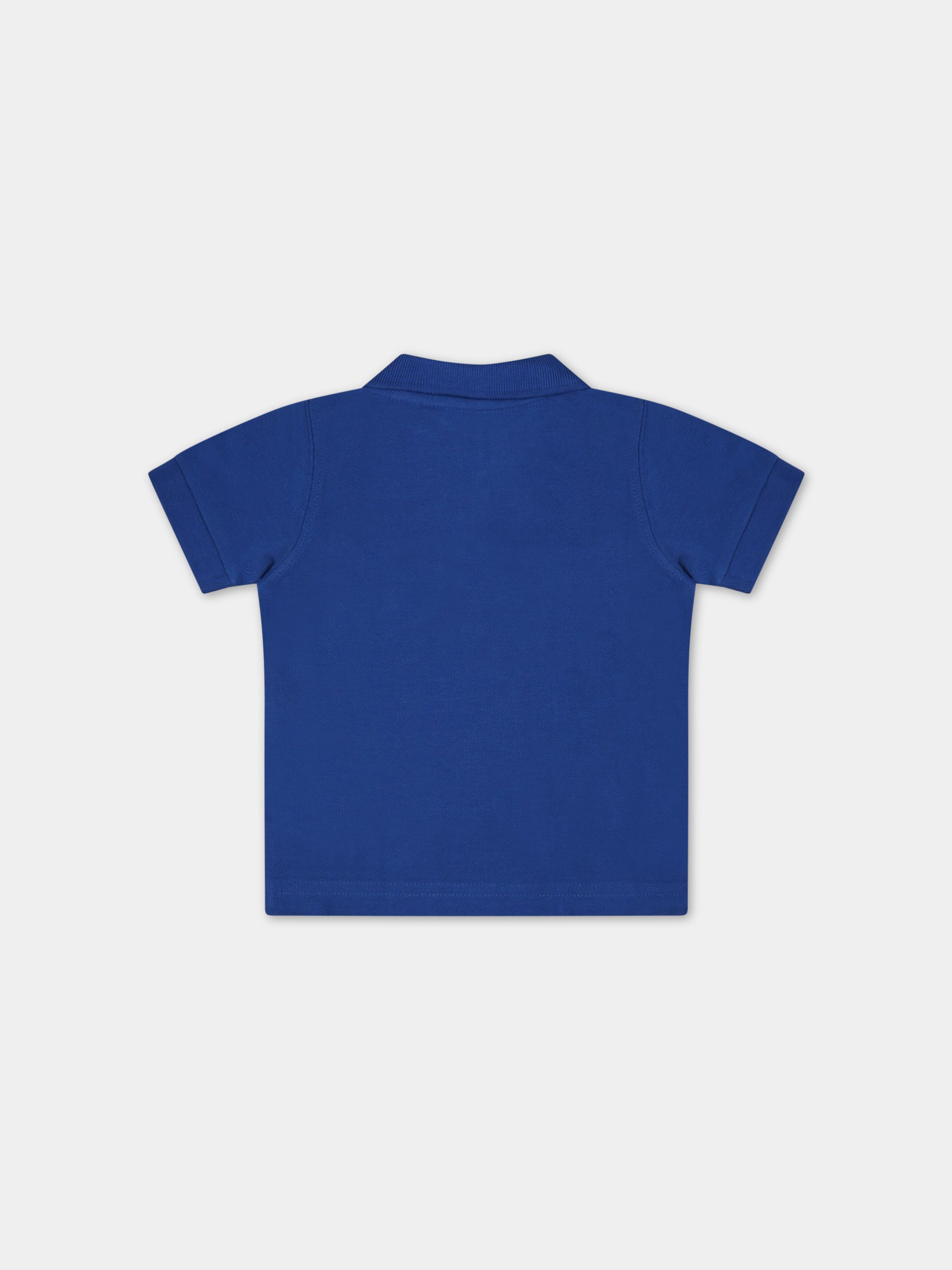 Polo blu per neonato con logo bianco,Timberland,T05K99 830