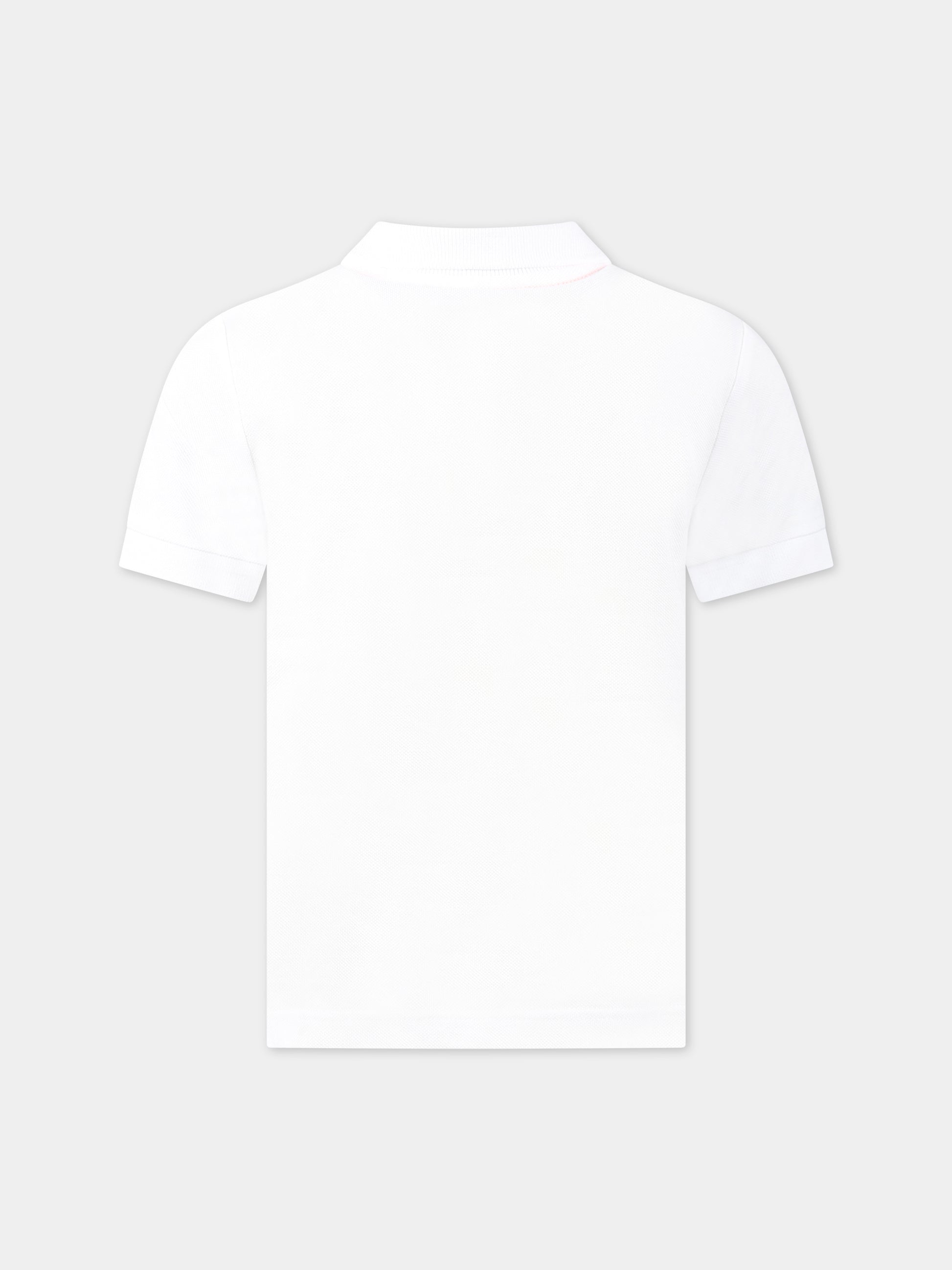 Polo bianca per bambino con stampa e logo,Little Marc Jacobs,W25594 10P