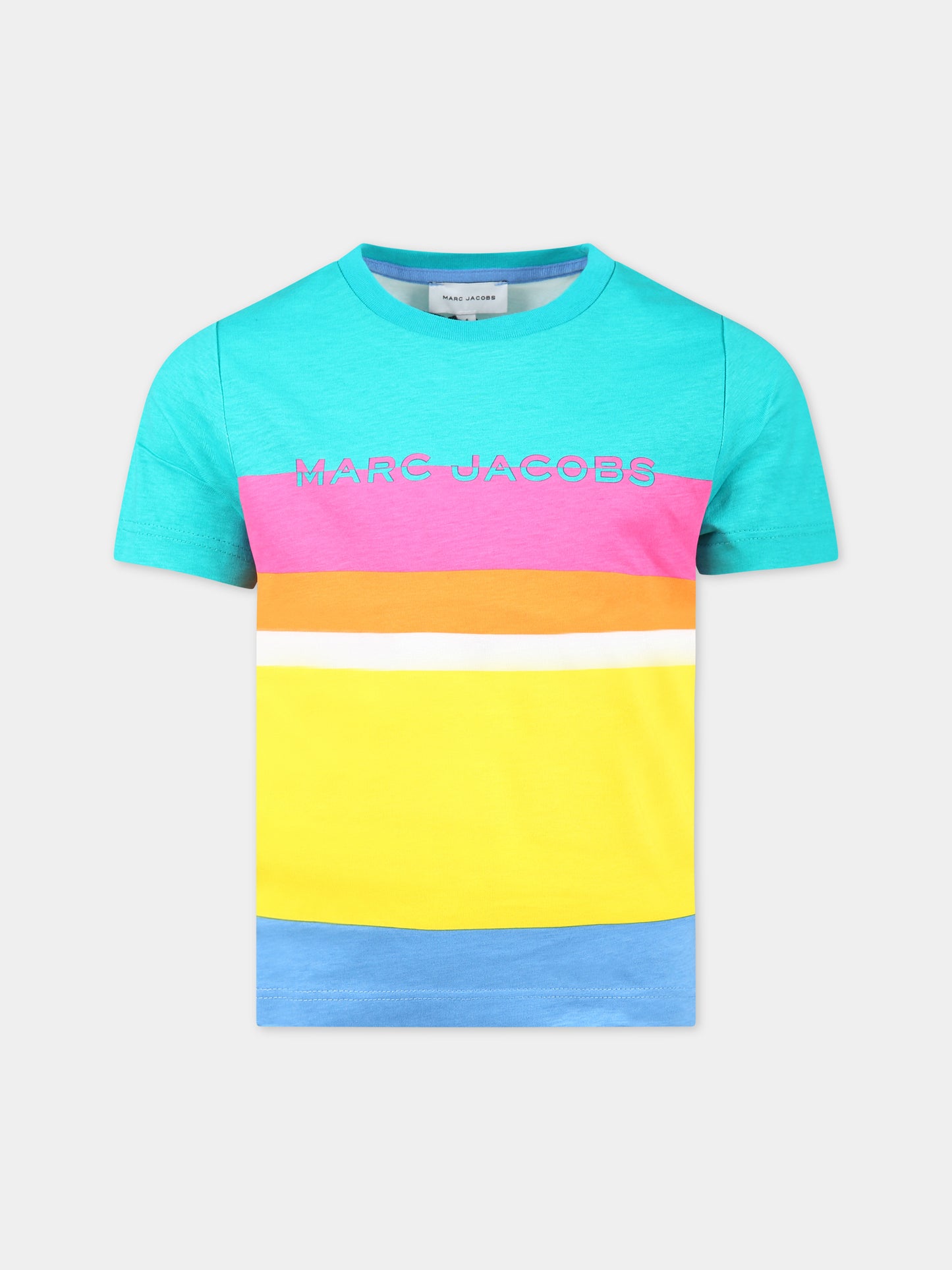 T-shirt multicolor per bambino con logo,Little Marc Jacobs,W25585 682