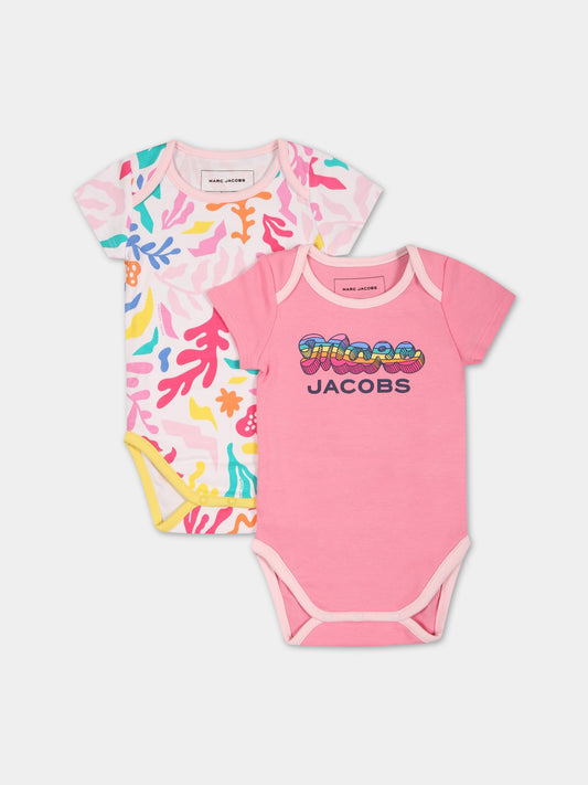 Set multicolor per neonata con stampa e logo,Little Marc Jacobs,W98158 44G