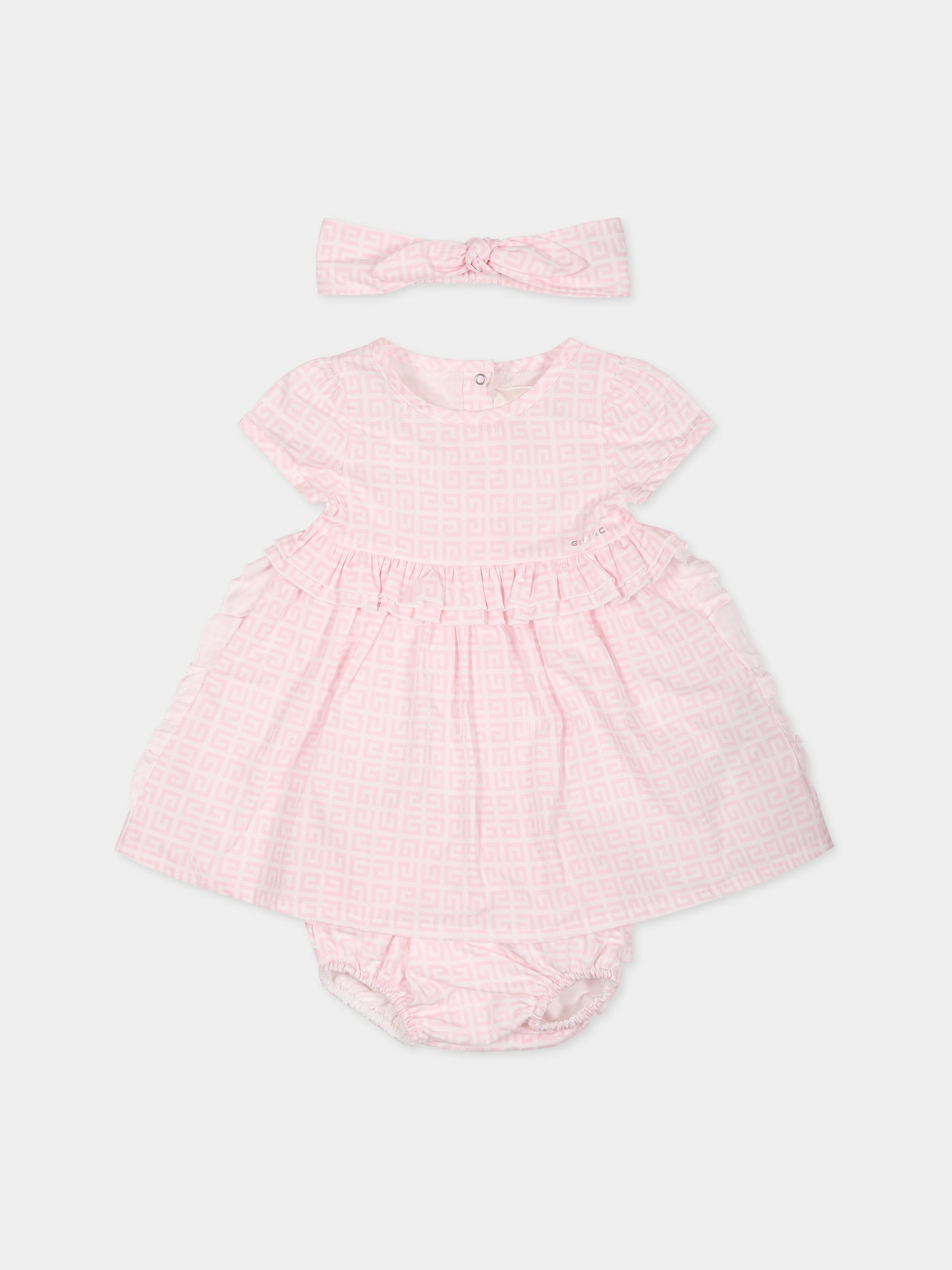 Completo rosa per neonata con motivo 4G,Givenchy Kids,H98168 44Z