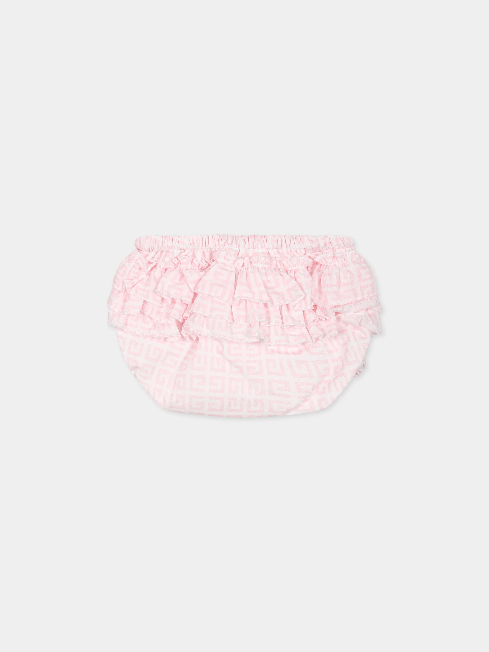 Completo rosa per neonata con motivo 4G,Givenchy Kids,H98168 44Z