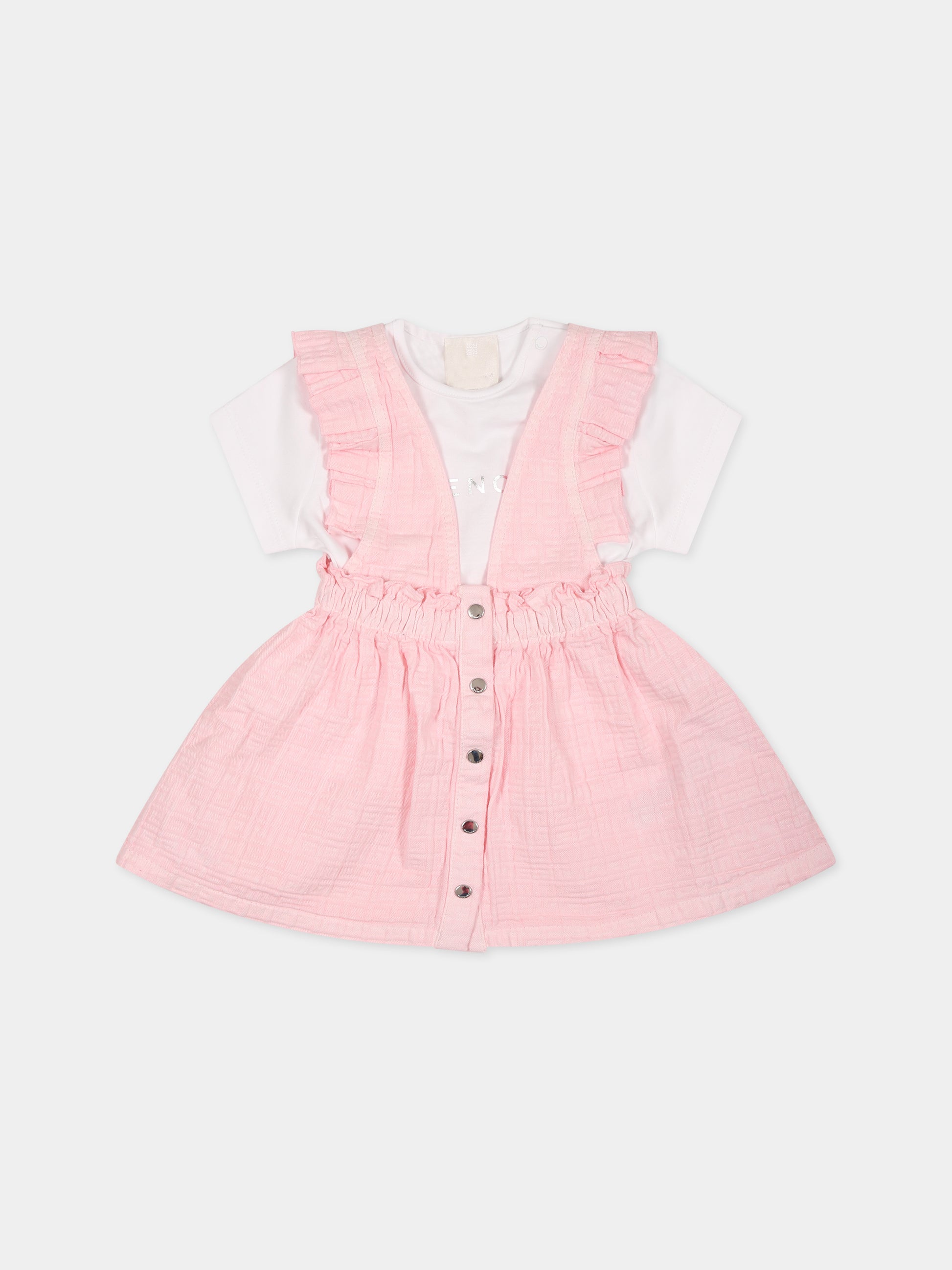 Completo multicolor per neonata con logo,Givenchy Kids,H08038 44Z