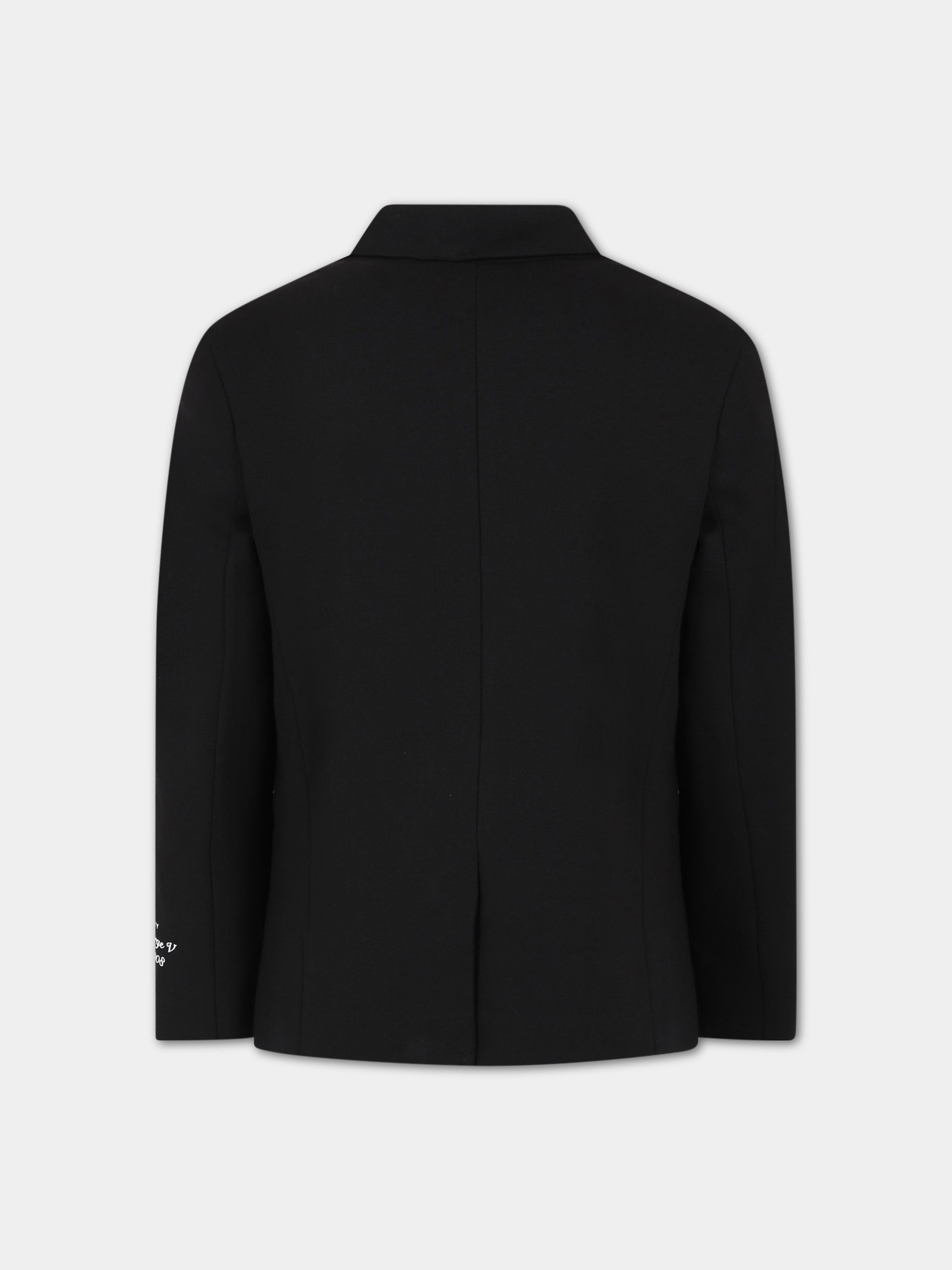 Giacca nera per bambino con monogramma,Givenchy Kids,H26126 09B