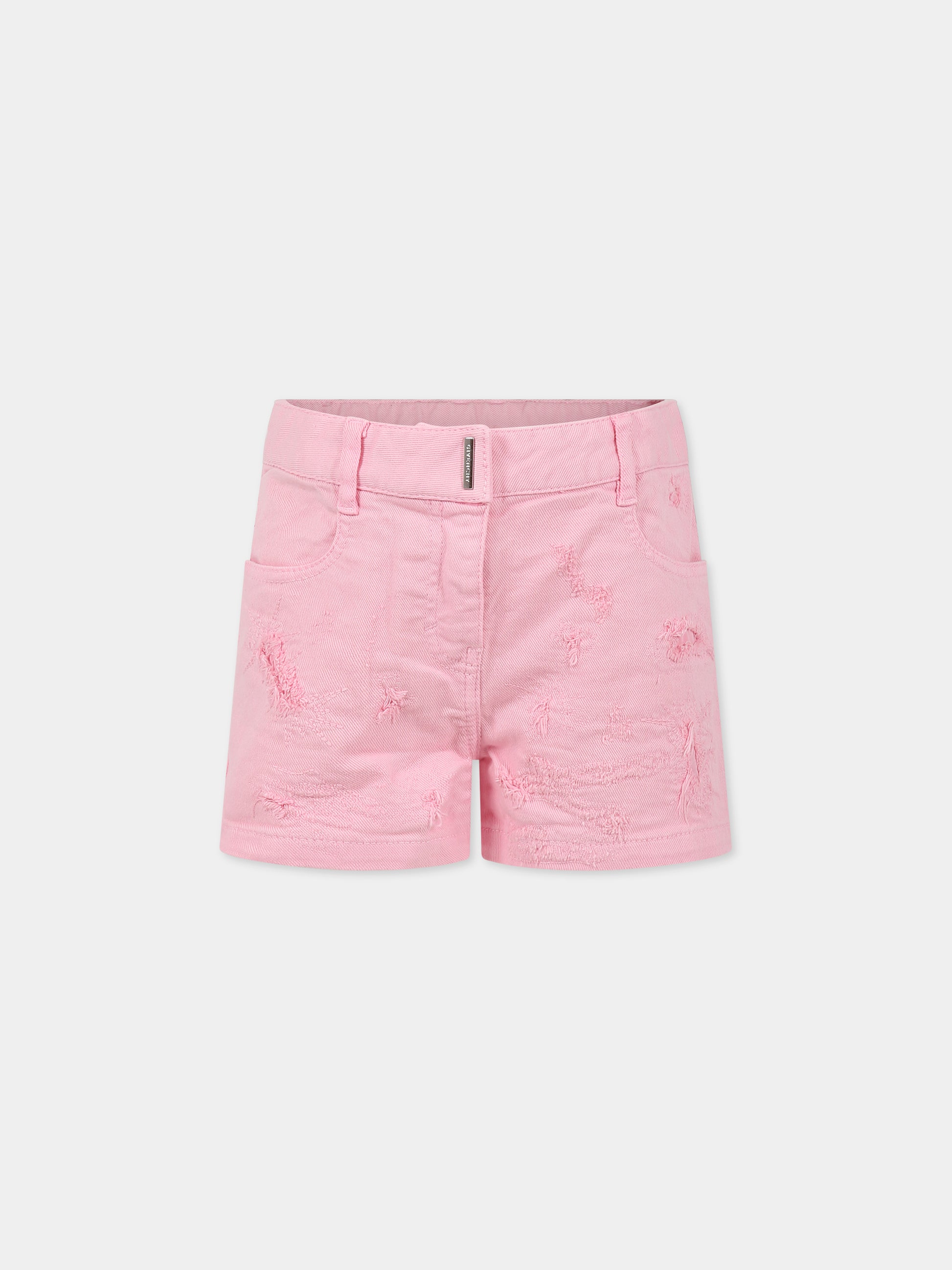 Shorts rosa per bambina con logo,Givenchy Kids,H14204 465