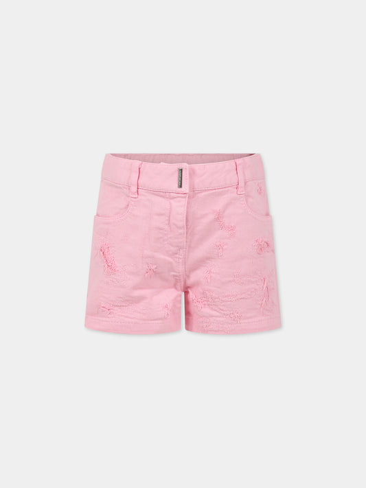Shorts rosa per bambina con logo,Givenchy Kids,H14204 465