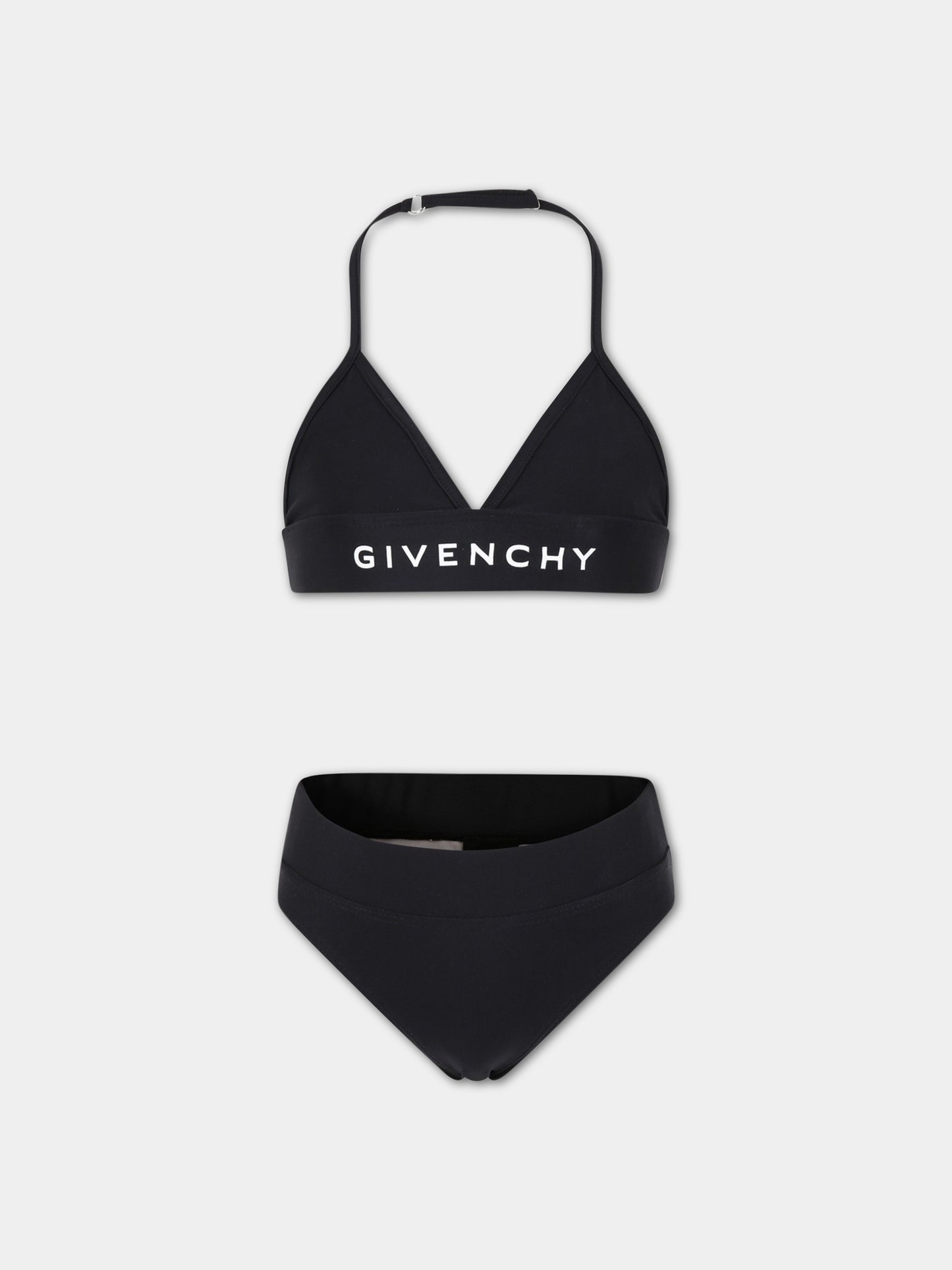 Bikini nero per bambina con logo,Givenchy Kids,H10060 09B