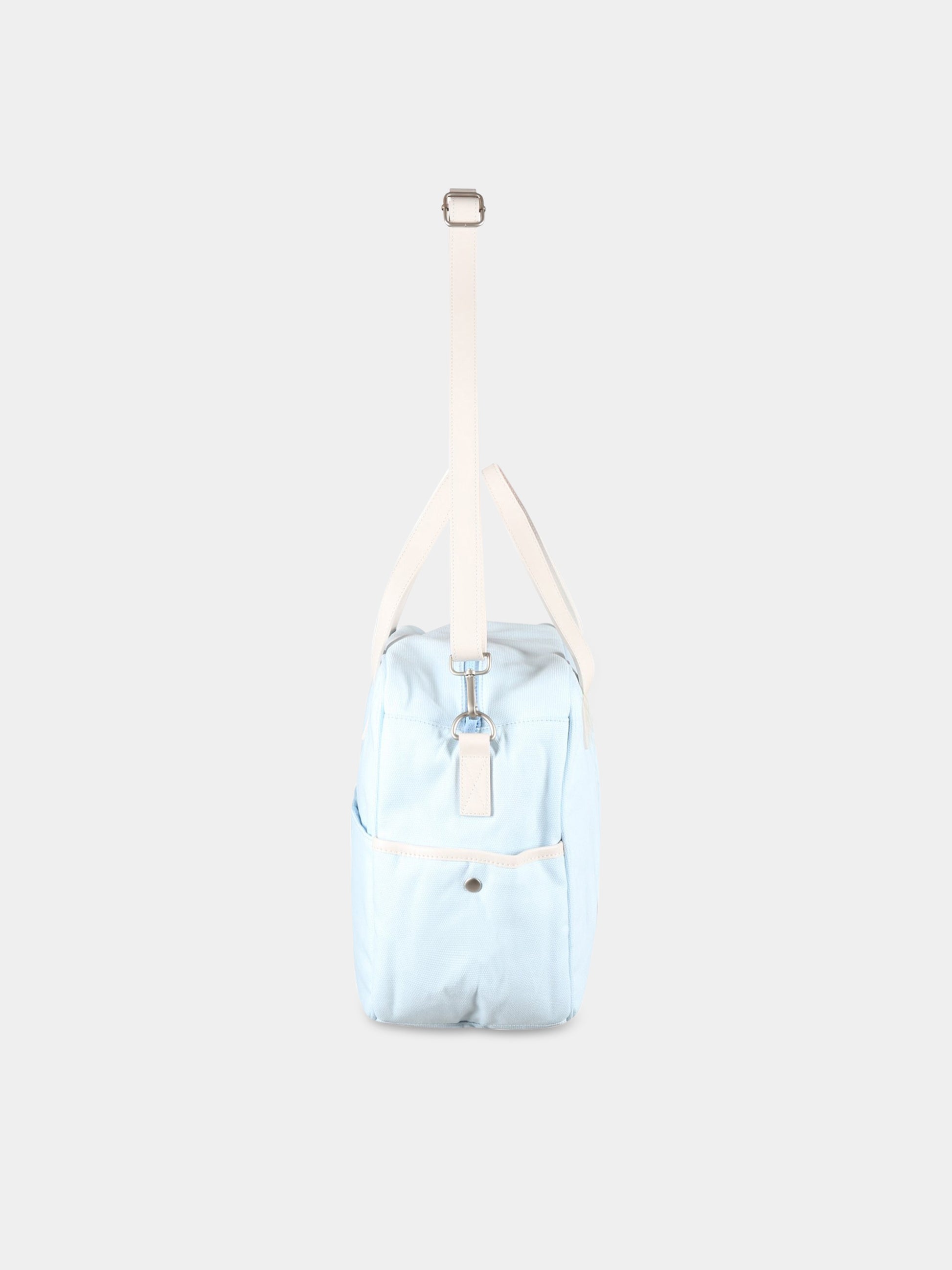 Borsa-mamma celeste per neonato con logo avorio,Kenzo Kids,K90094 78B
