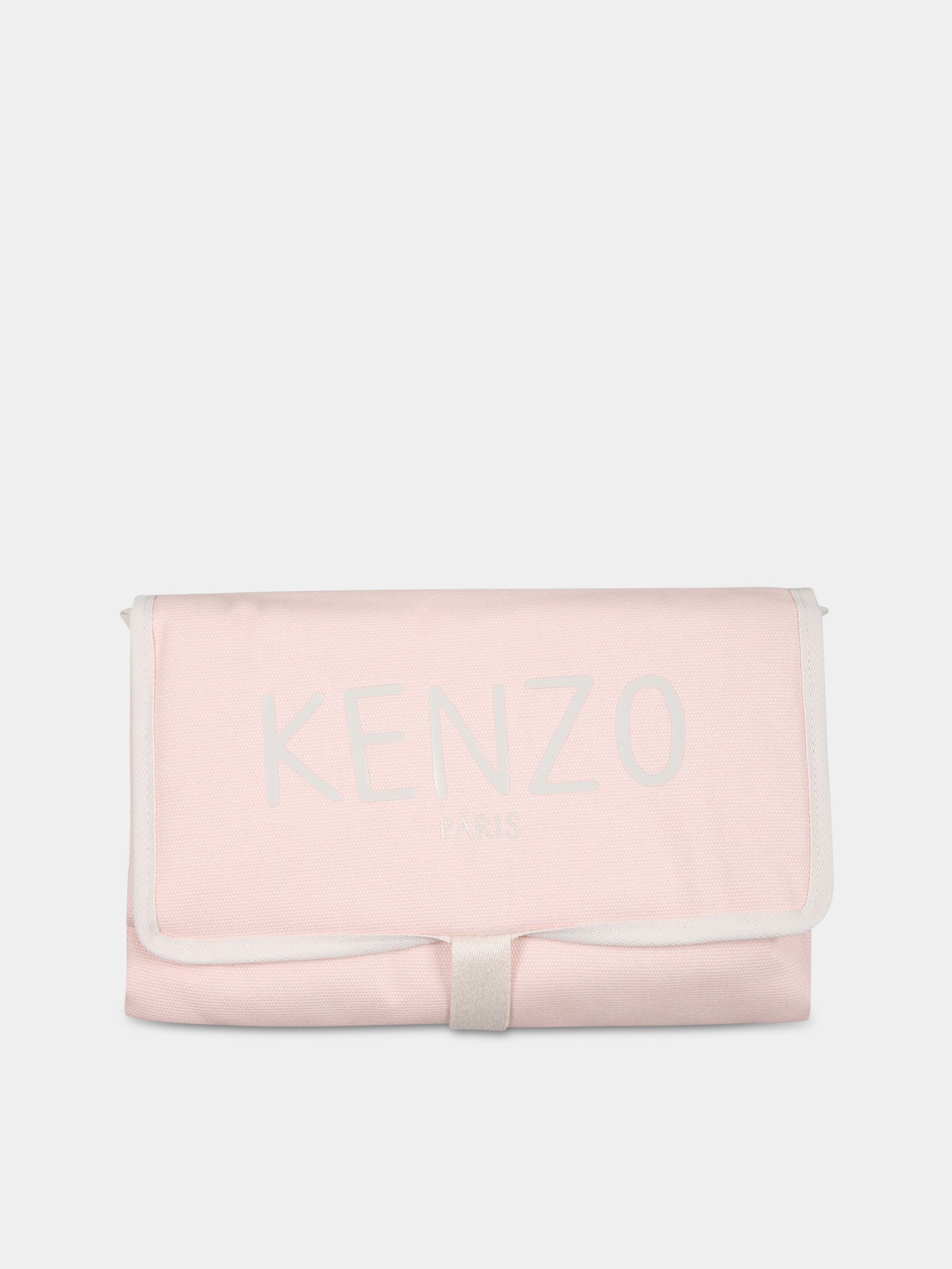 Borsa-mamma rosa per neonata con logo avorio,Kenzo Kids,K90094 453