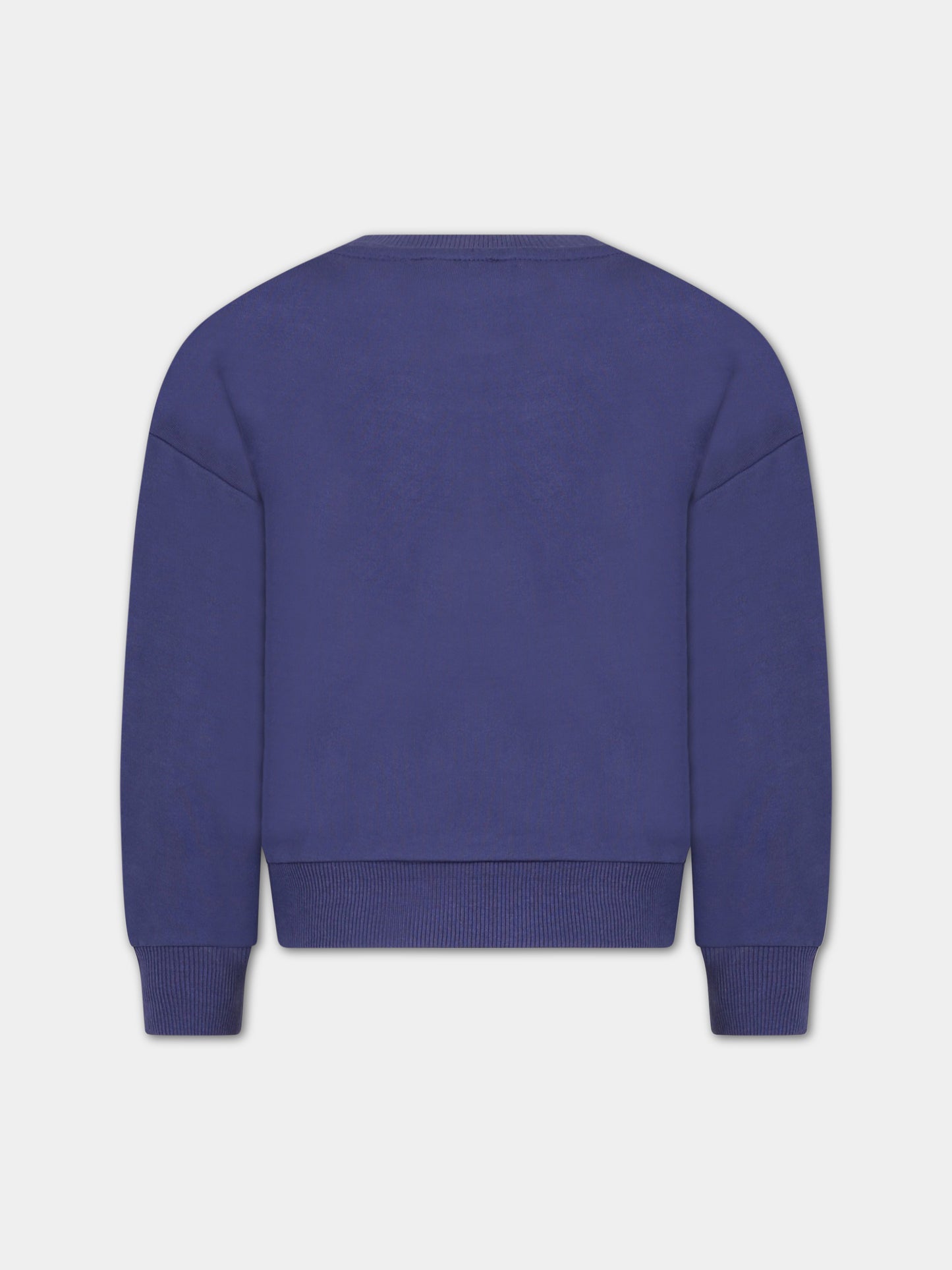 Felpa blu per bambina con logo,Kenzo Kids,K15640 80K