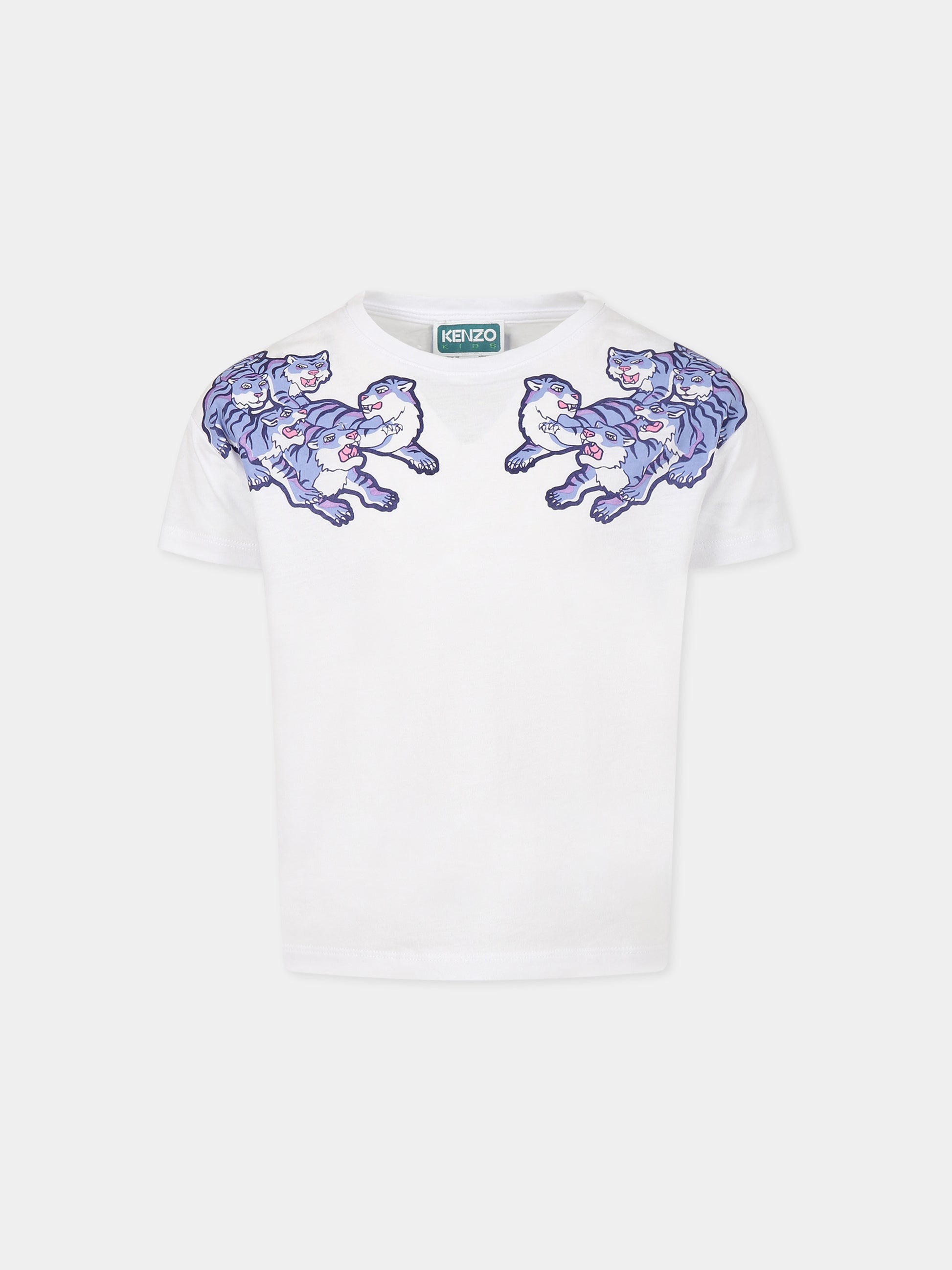 Completo multicolor per bambina con stampa tigre e logo,Kenzo Kids,K18003 78G
