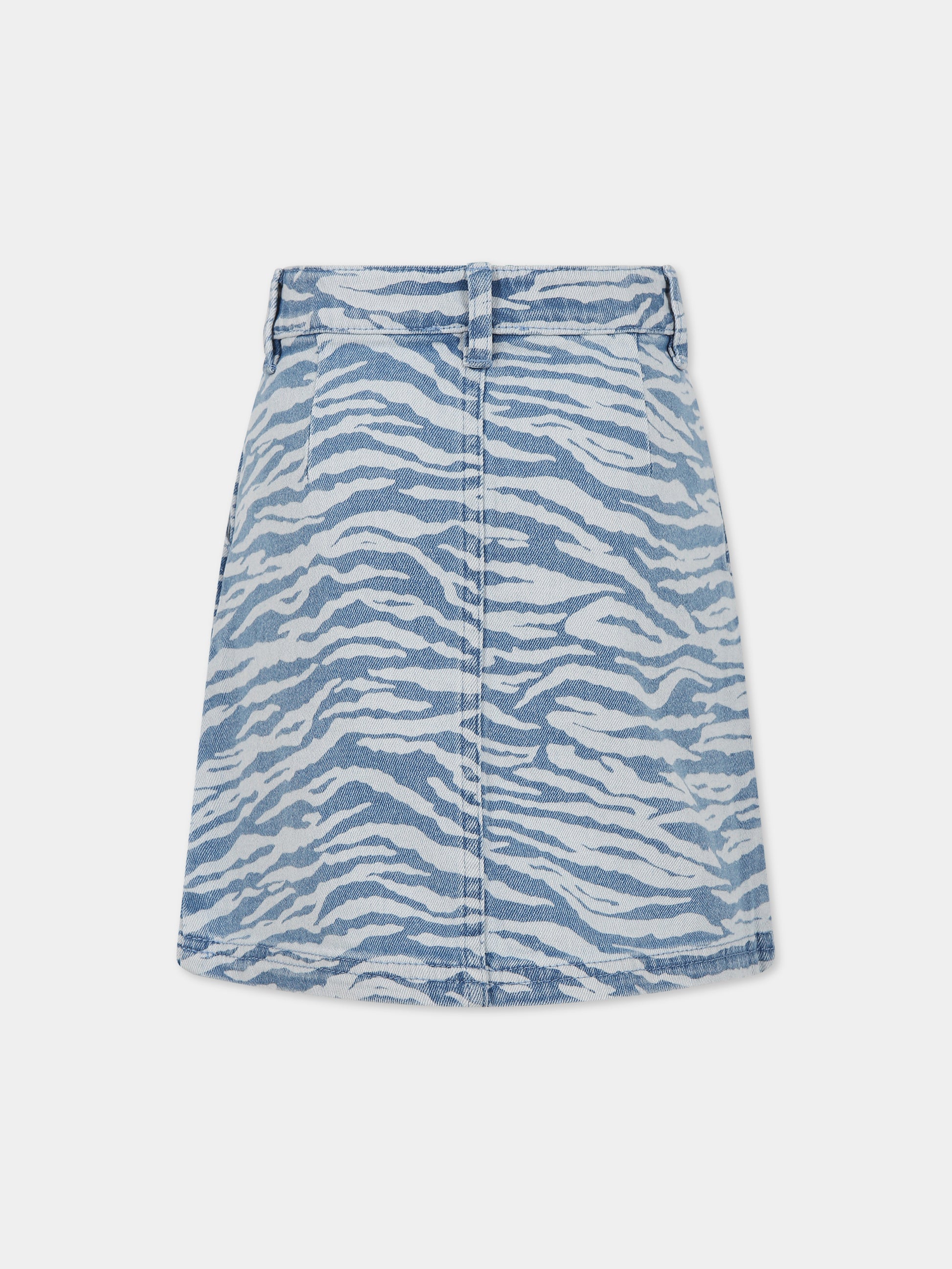 Gonna celeste per bambina con logo,Kenzo Kids,K13083 78G