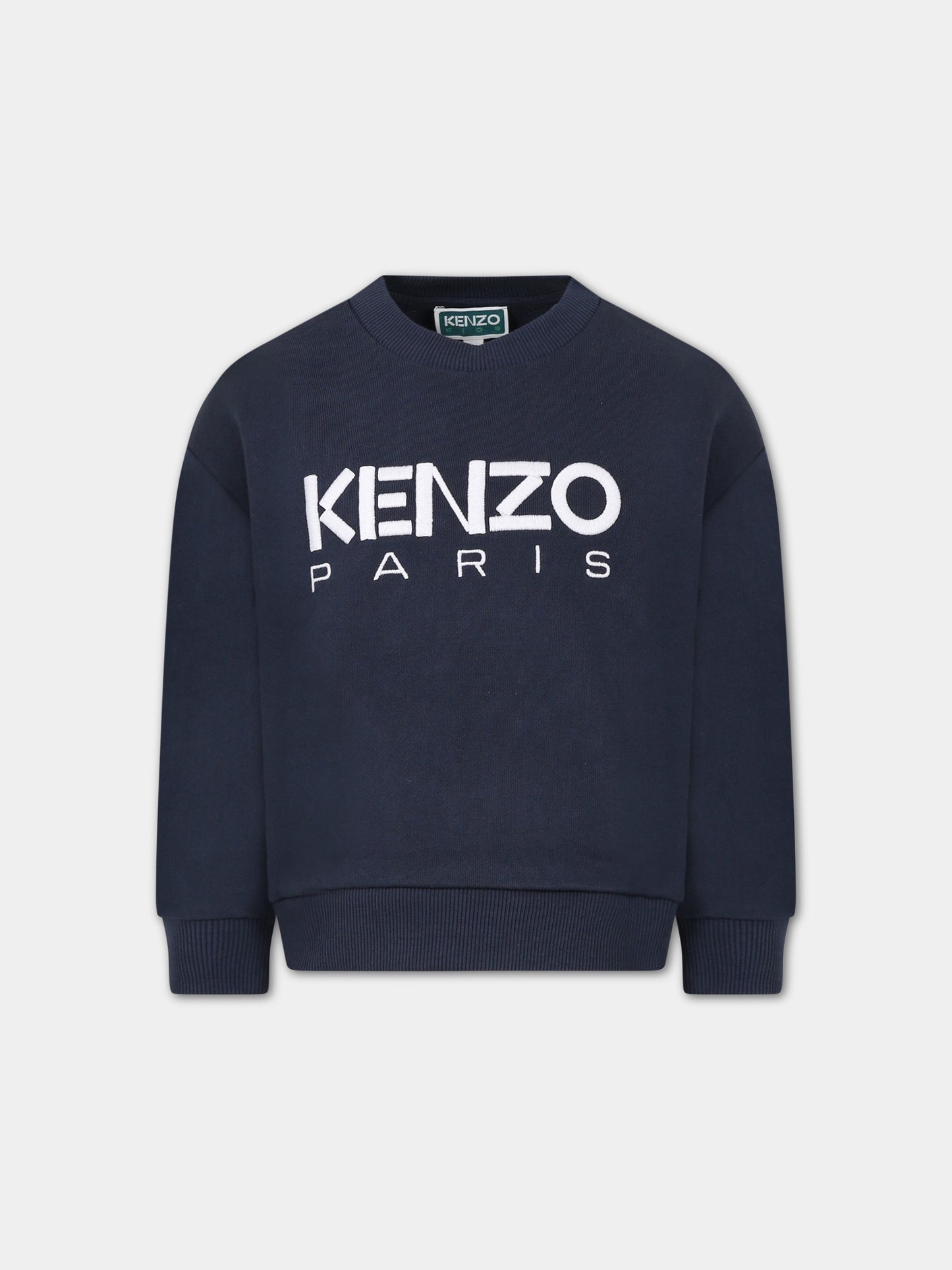 Felpa blu per bambino con  logo,Kenzo Kids,K25774 857