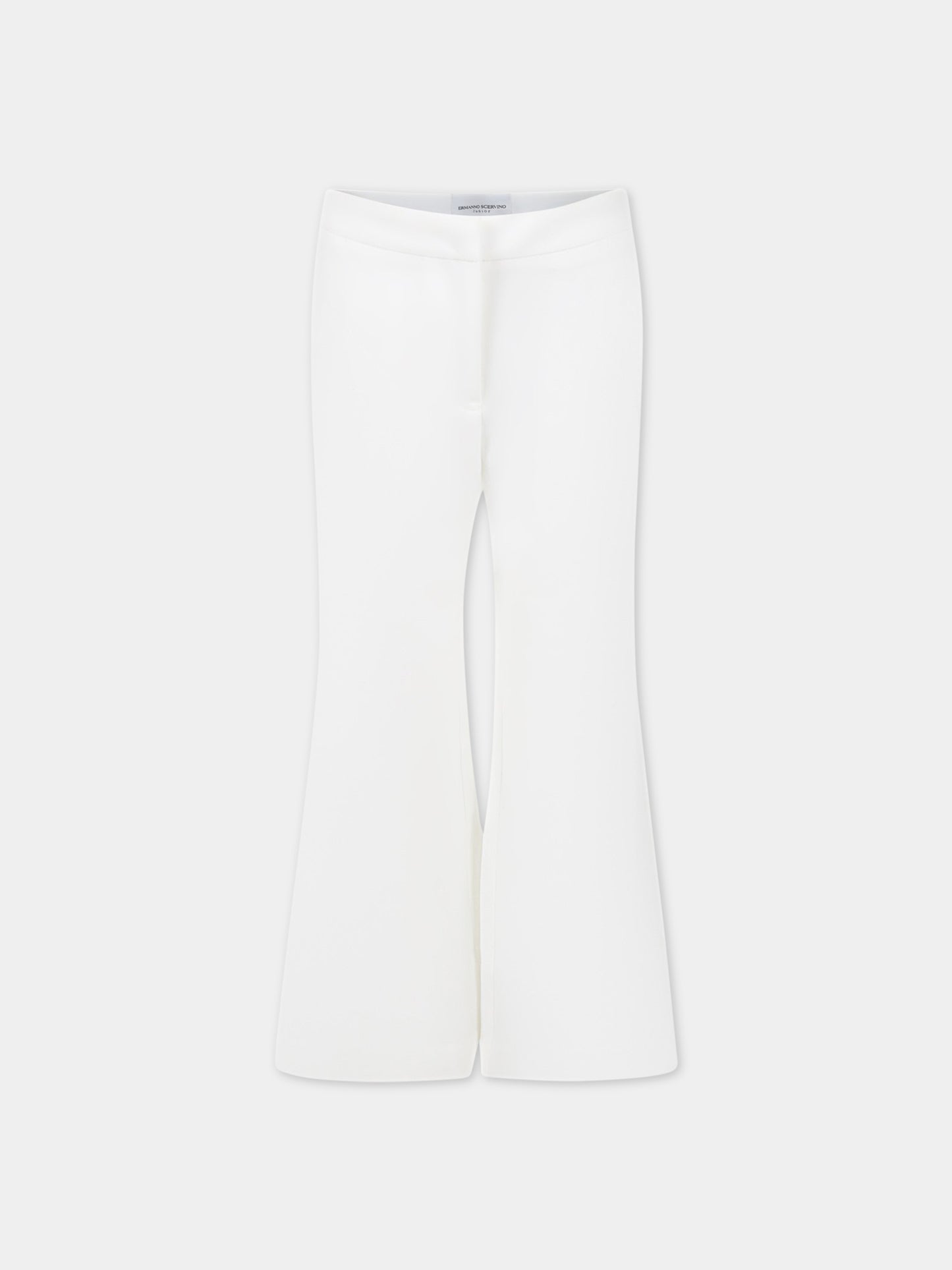 Pantaloni bianchi per bambina con logo,Ermanno Scervino Junior,SFPA054 GA39 0005