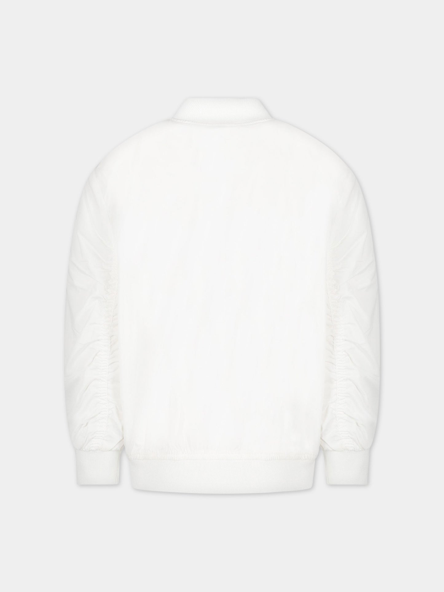 Giubbotto bianco per bambina con logo,Ermanno Scervino Junior,SFGB030C NY278 0002