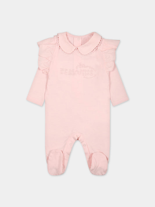 Tutina rosaa per neonata con logo,Ermanno Scervino Junior,SNTU003C JE199 C001