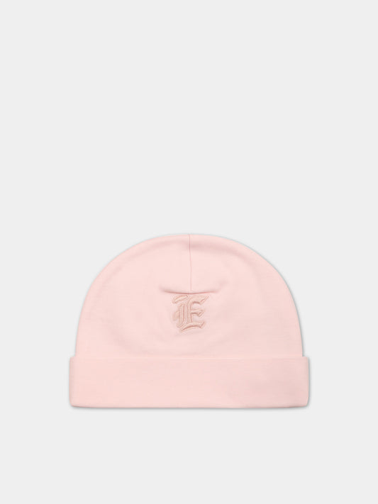 Cappello rosa per neonata con logo,Ermanno Scervino Junior,SNCP001C JE199 C001