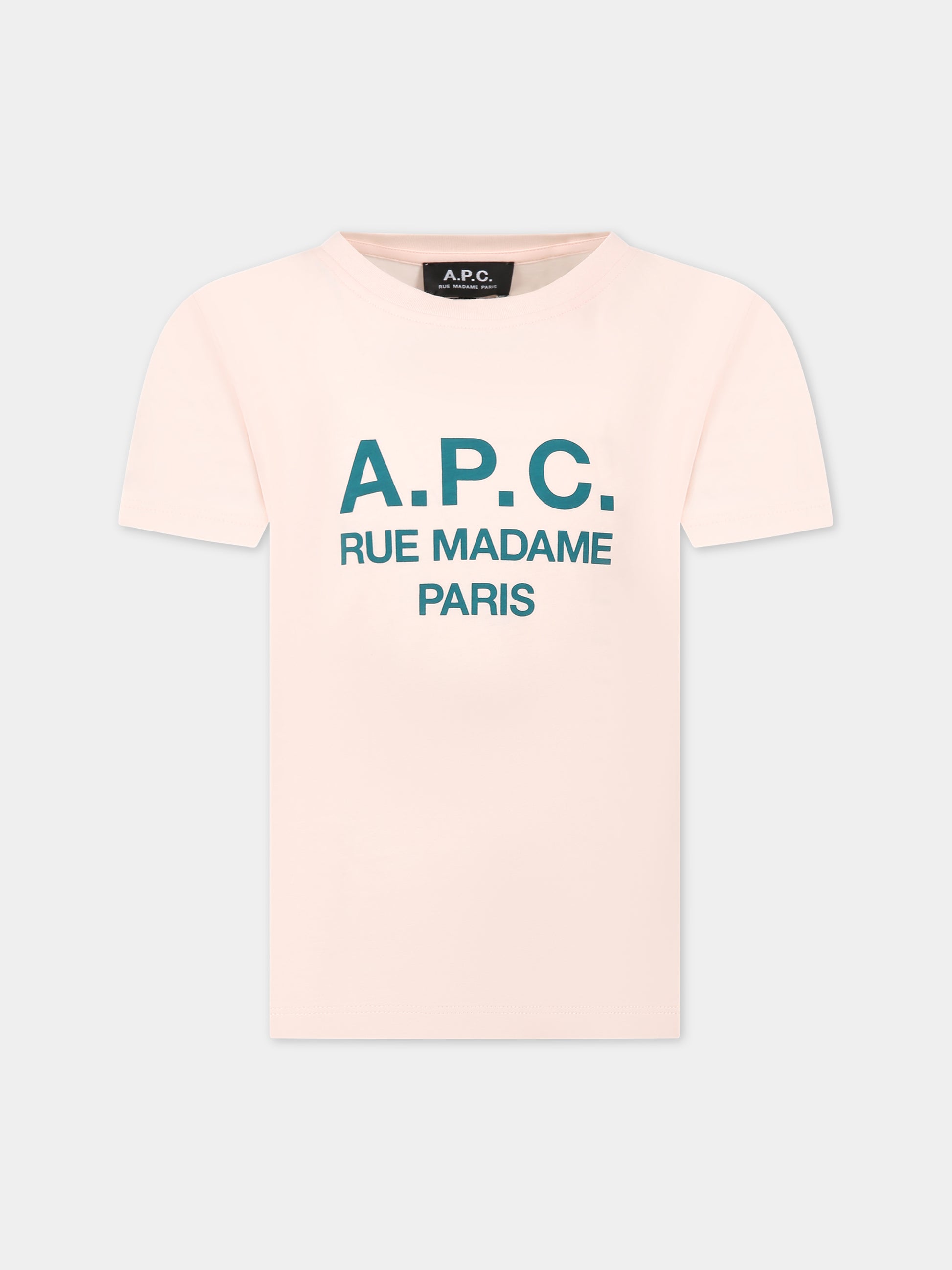 Pink t-shirt for girl with logo,A.p.c.,COEZE E26139FAB