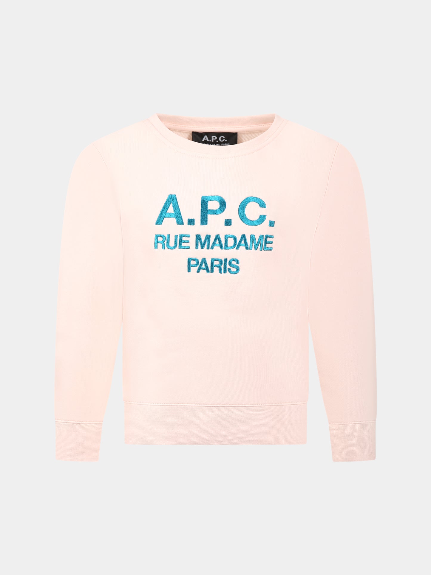 Felpa rosa per bambina con logo,A.p.c.,COEZD E27735FAB