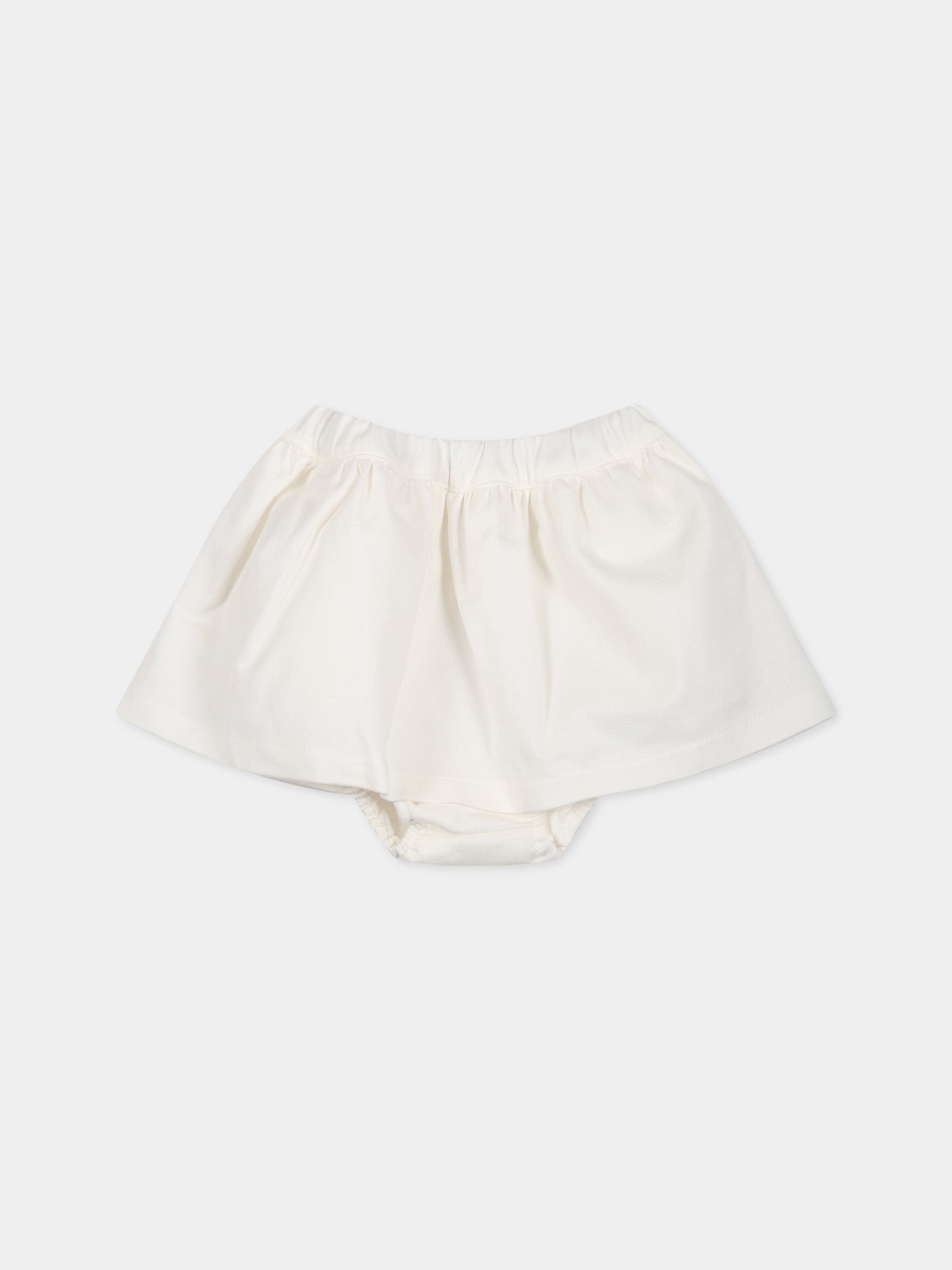 Gonna bianca per neonata con logo,Douuod Kids,DS7001 G0073 101